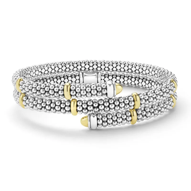 Signature Caviar Two-Tone Caviar Versa Wrap Bracelet | 5mm sold by LAGOS