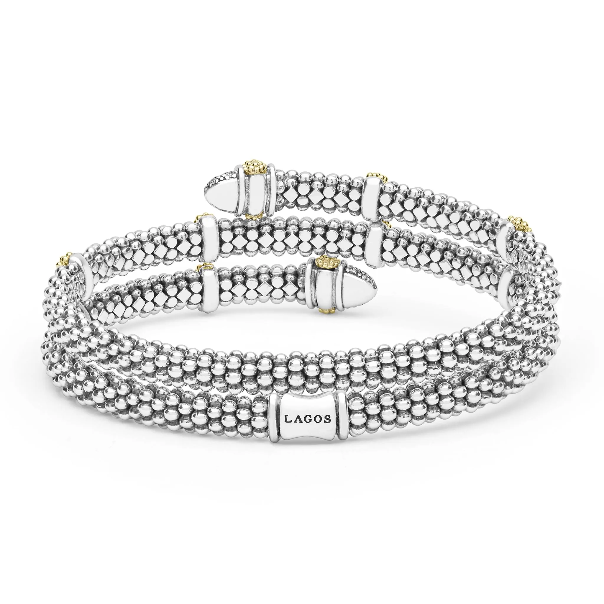Caviar Lux Two-Tone Caviar Diamond Versa Wrap Bracelet | 5mm sold by LAGOS product image thumbnail 4