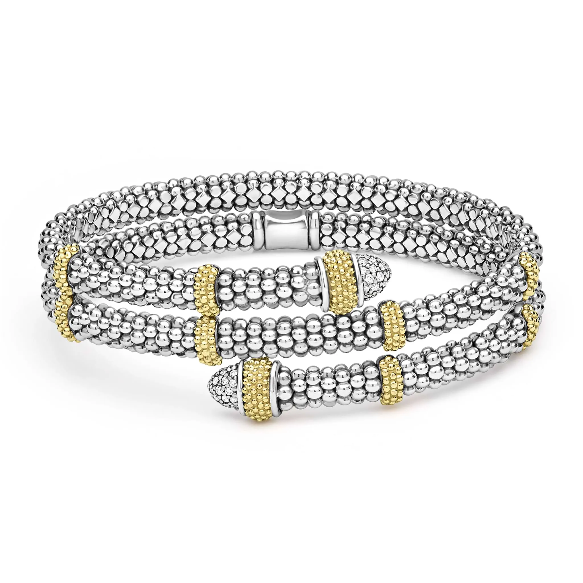 Caviar Lux Two-Tone Caviar Diamond Versa Wrap Bracelet | 5mm sold by LAGOS