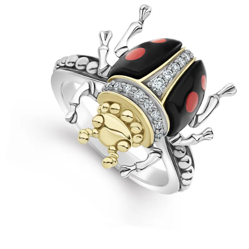 Rare Wonders Onyx Beetle Diamond Ring sold by LAGOS