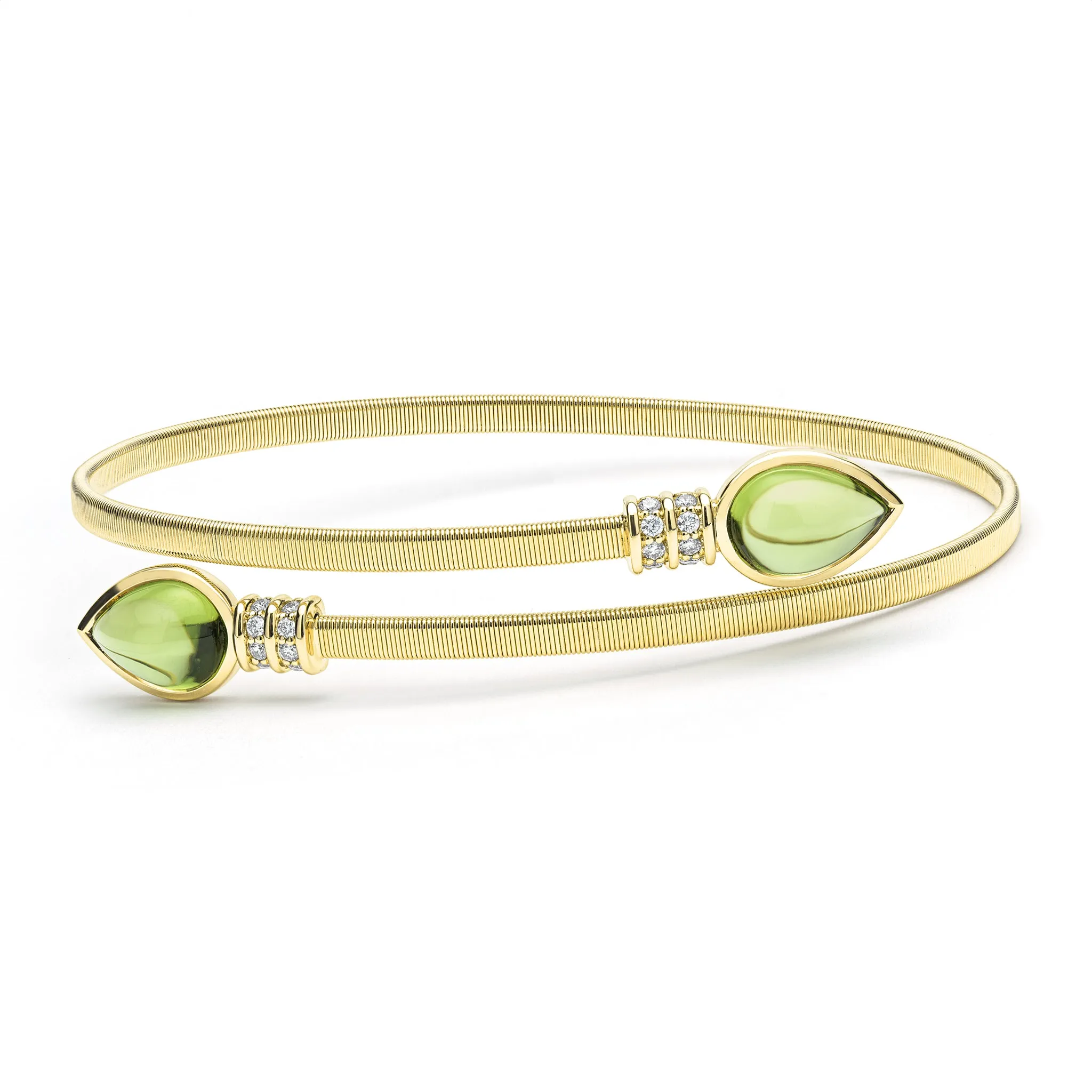 Studio 18K Peridot and Diamond Wrap Bracelet sold by LAGOS
