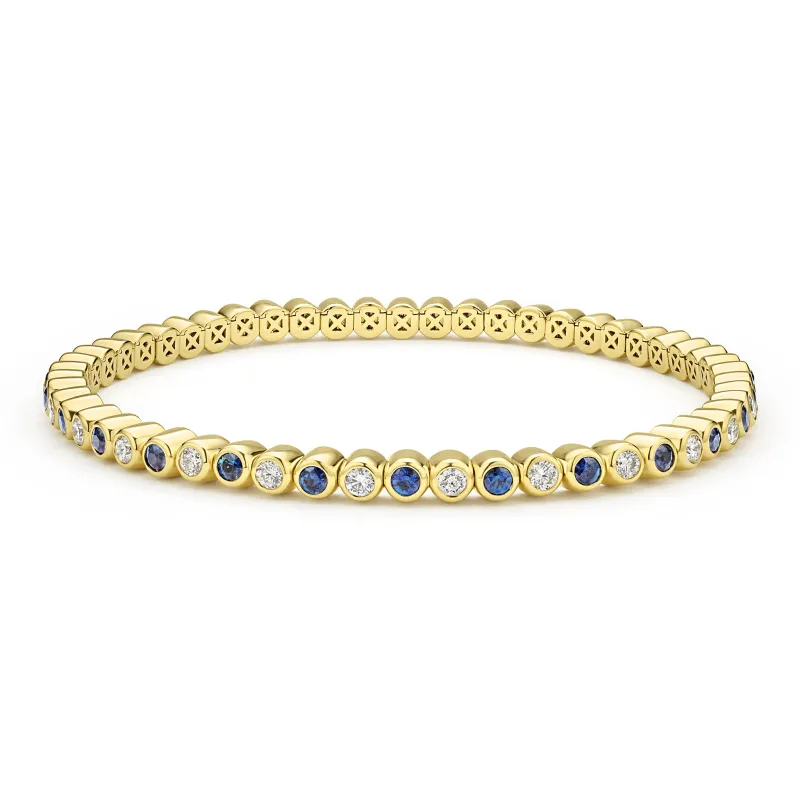 Studio 18K Diamond Blue Sapphire Tennis Bracelet sold by LAGOS
