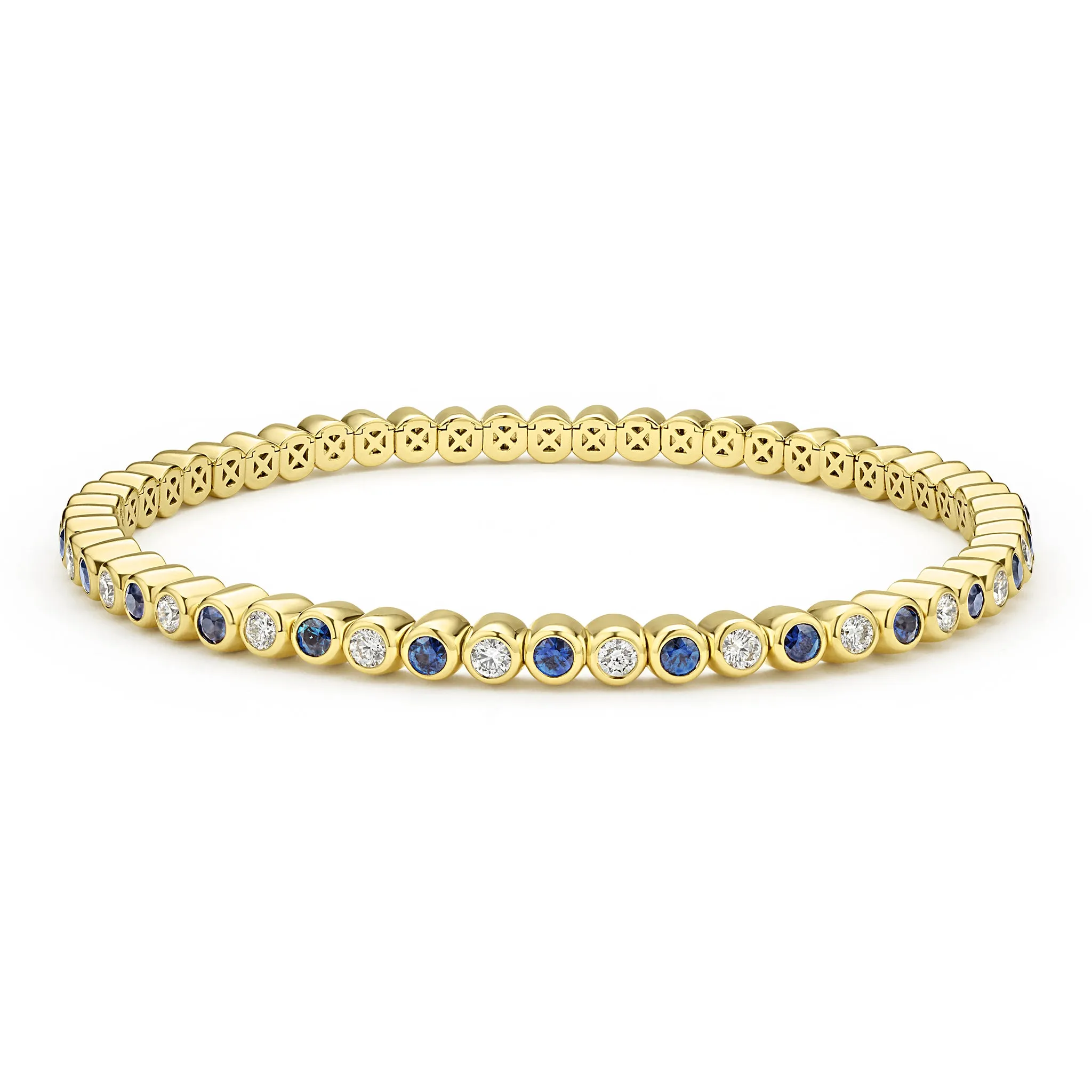 Studio 18K Diamond Blue Sapphire Tennis Bracelet sold by LAGOS