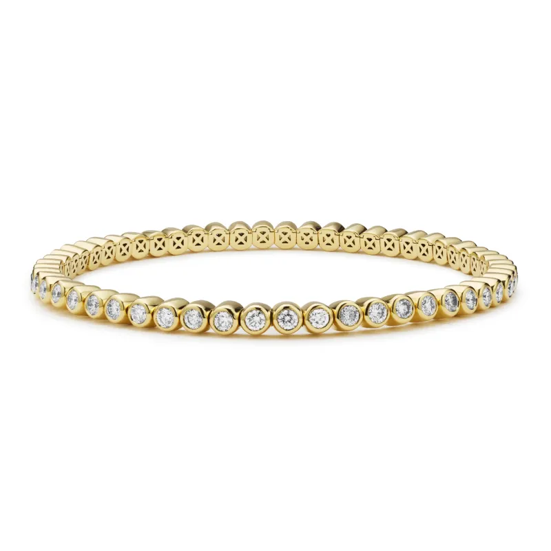 Caviar Gold Studio 18K Diamond Bezel Set Tennis Bracelet sold by LAGOS