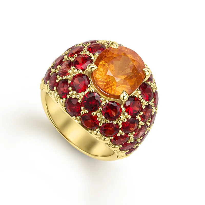 Studio 18K Oval Spessartite Orange Garnet Dome Ring sold by LAGOS