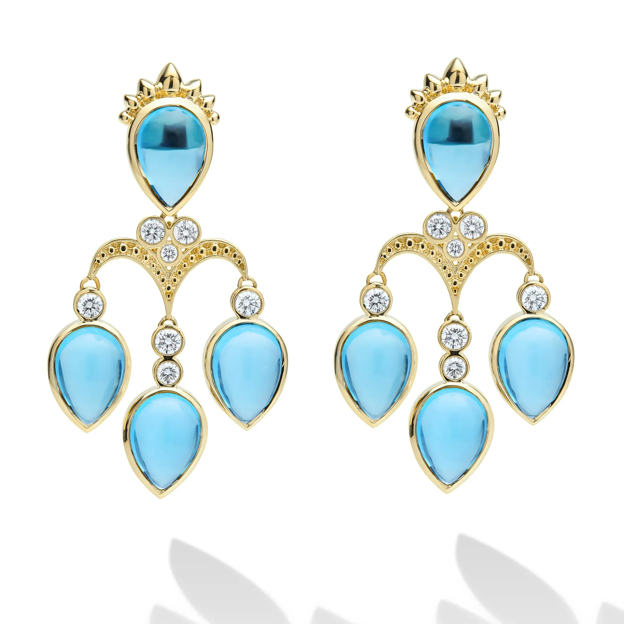 Studio 18K Gold Blue Topaz & Diamond Drop Earrings sold by LAGOS product image thumbnail 2