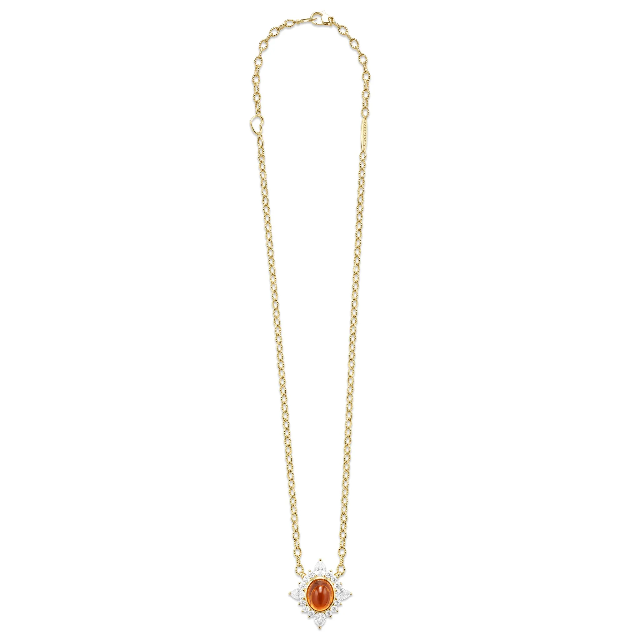 Studio 18K Diamond & Orange Garnet Pendant Necklace sold by LAGOS product image thumbnail 2