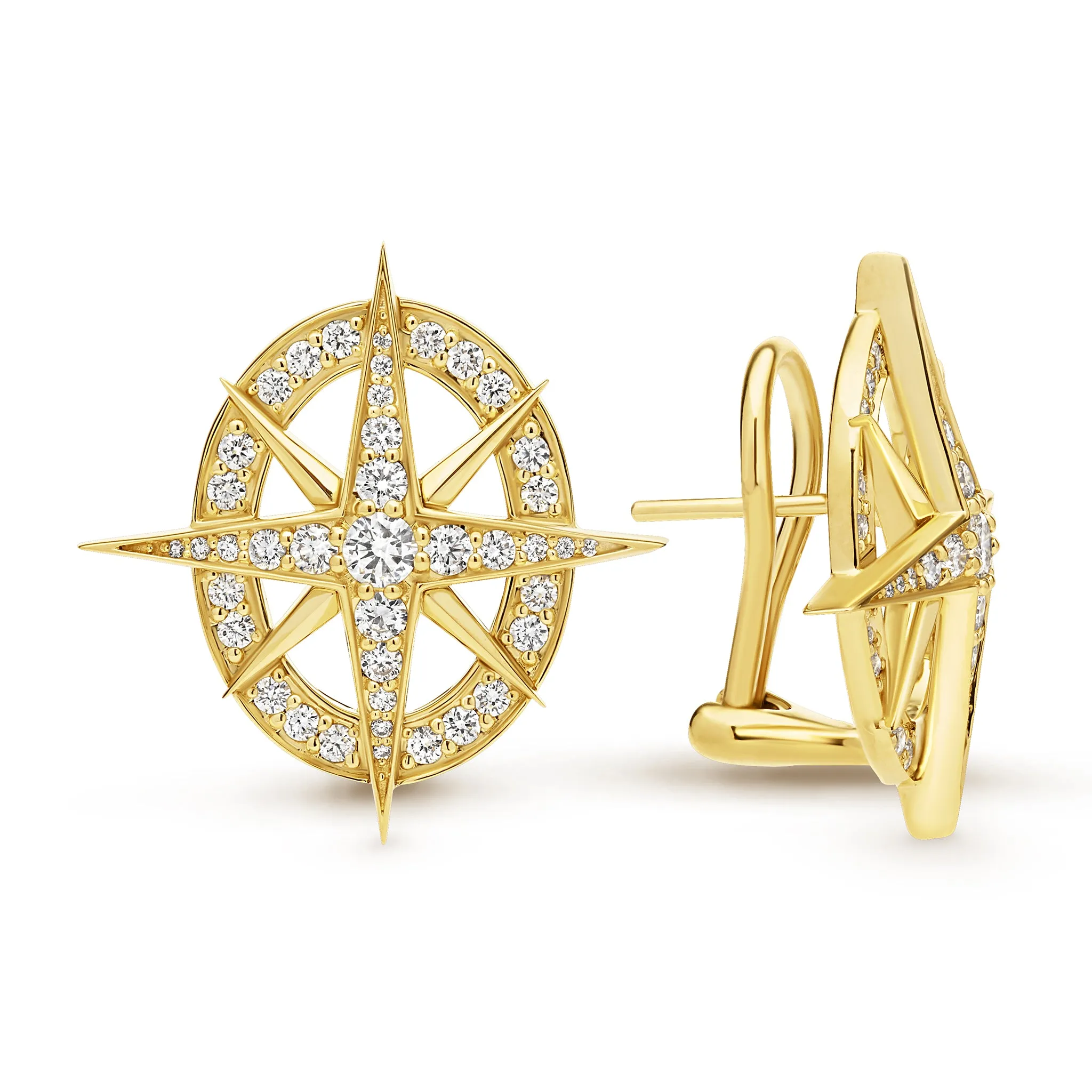 North Star 18K Gold North Star Diamond Earrings sold by LAGOS