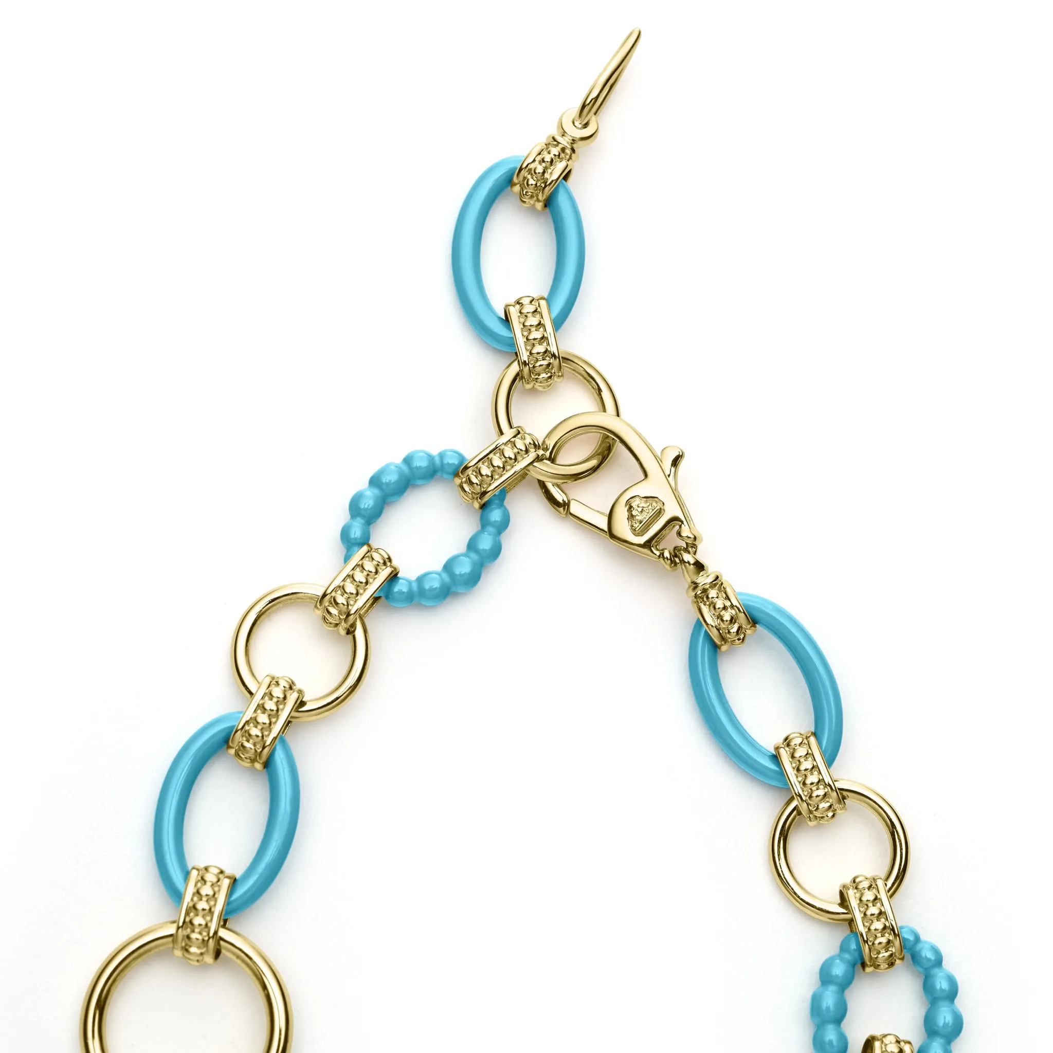 Meridian 18K Gold and Blue Ceramic Link Bracelet sold by LAGOS product image thumbnail 4