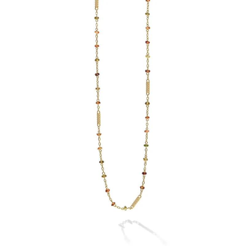 18K Caviar Gold & Tourmaline Station Necklace sold by LAGOS