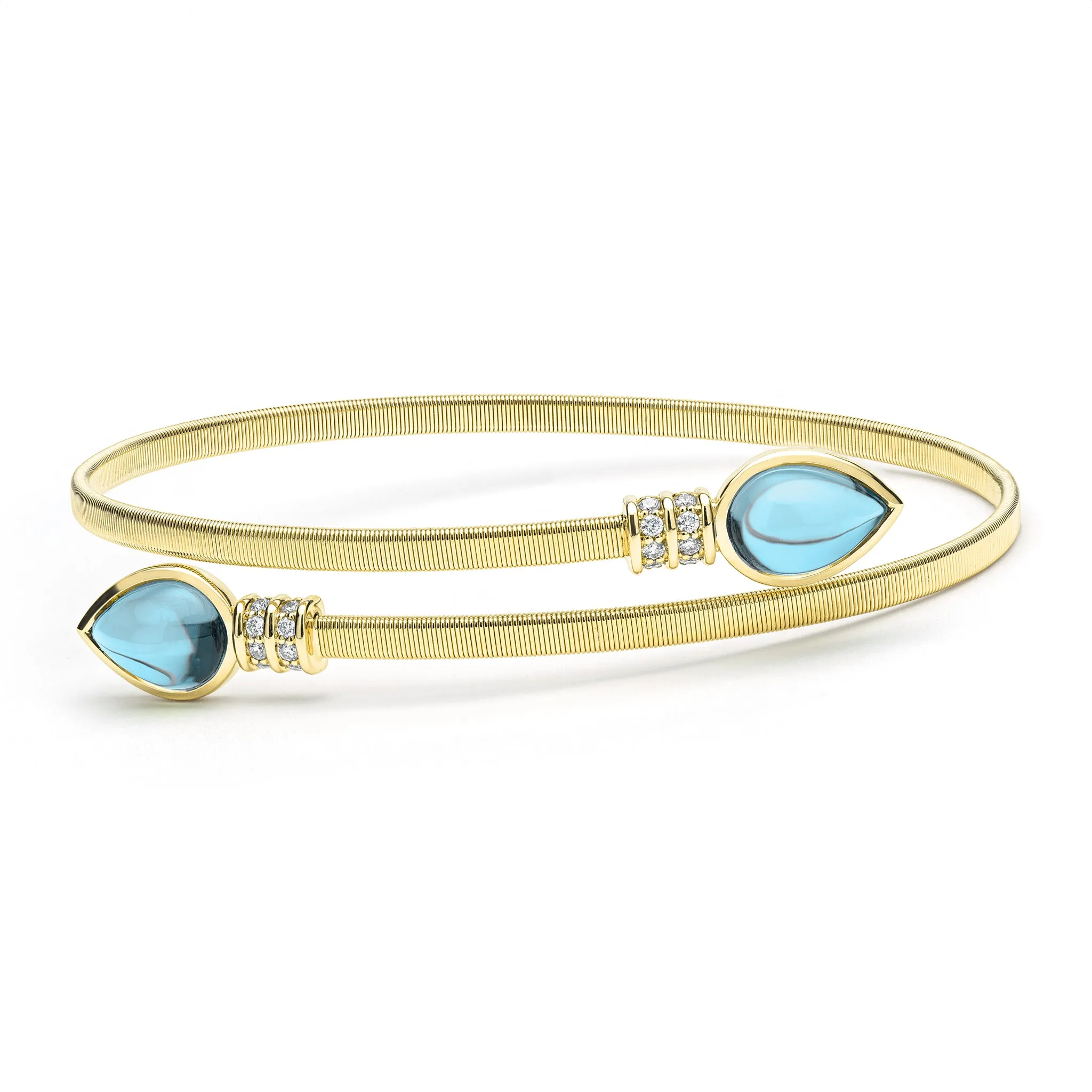 Studio 18K Gold Blue Topaz and Diamond Wrap Bracelet sold by LAGOS