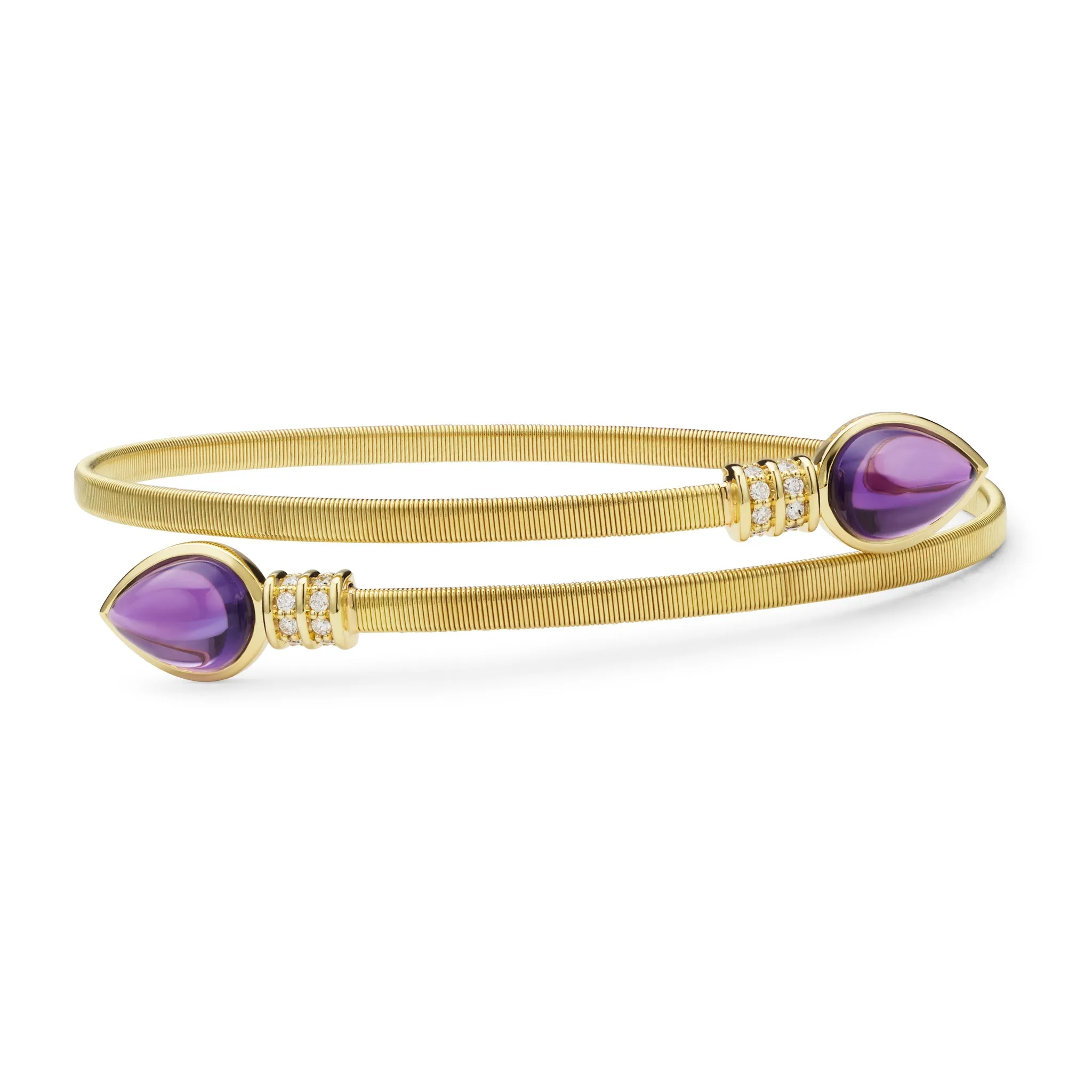 Studio 18K Gold Amethyst and Diamond Wrap Bracelet sold by LAGOS