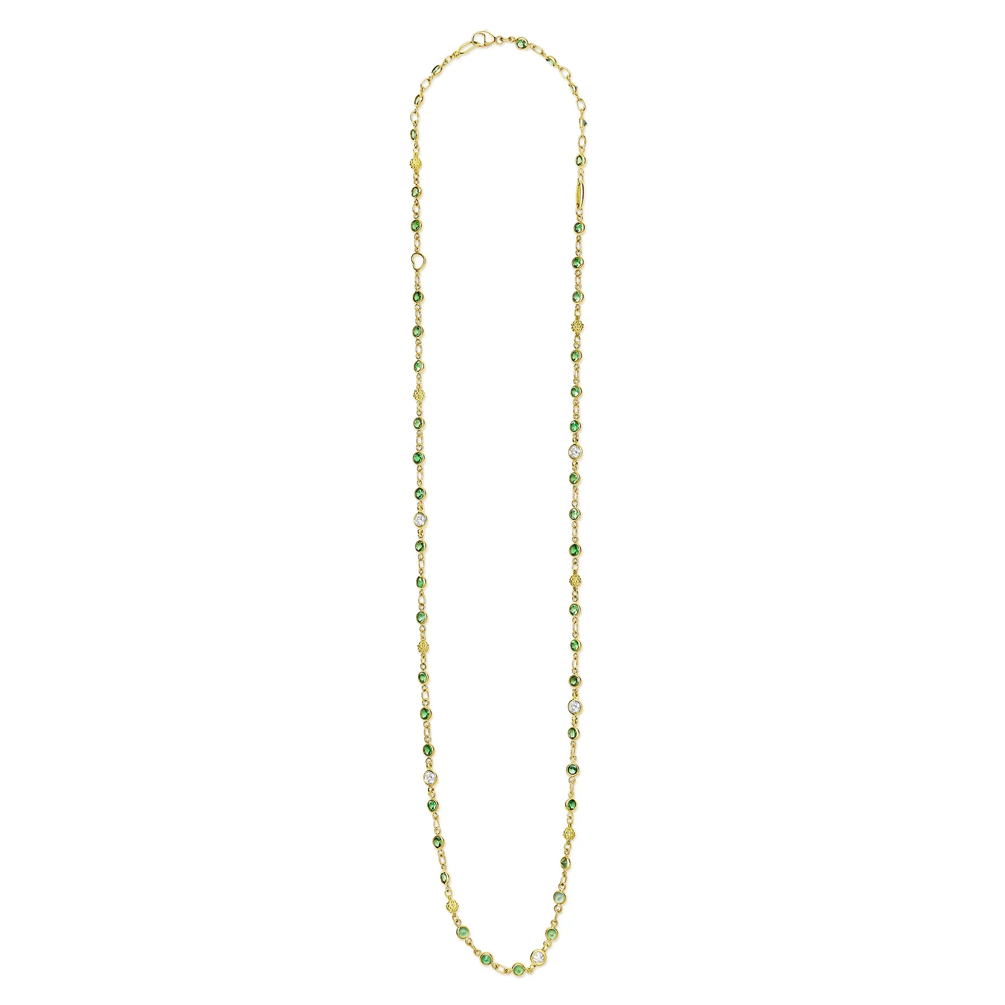 18K Gold Tsavorite Garnet & Diamond Station Necklace sold by LAGOS product image thumbnail 2