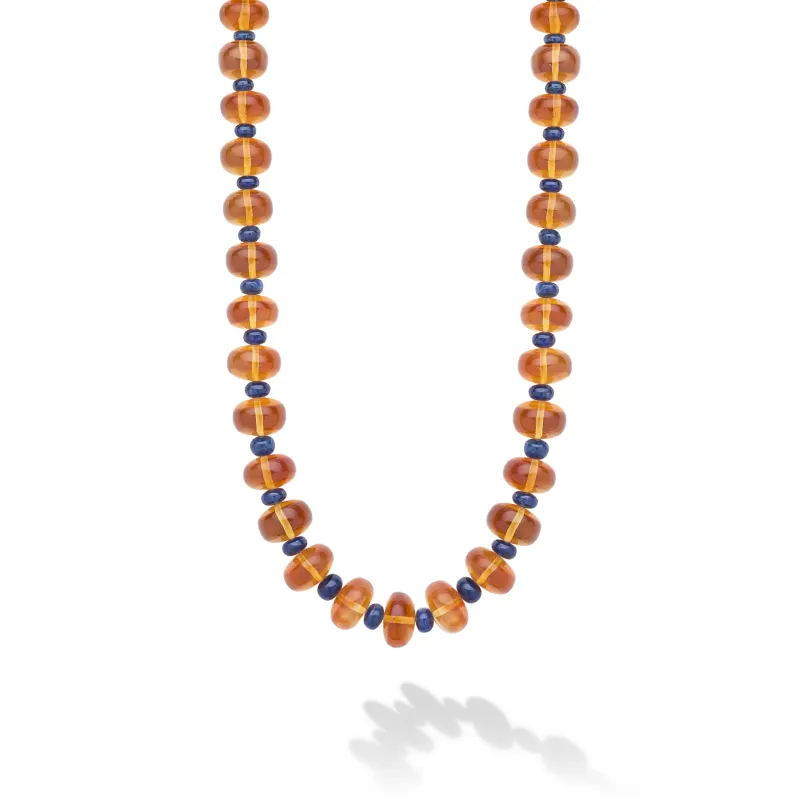 18K Gold Citrine & Sapphire Roundel Necklace sold by LAGOS