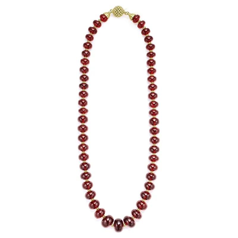 Studio 18K Gold and Garnet Beaded  Necklace sold by LAGOS