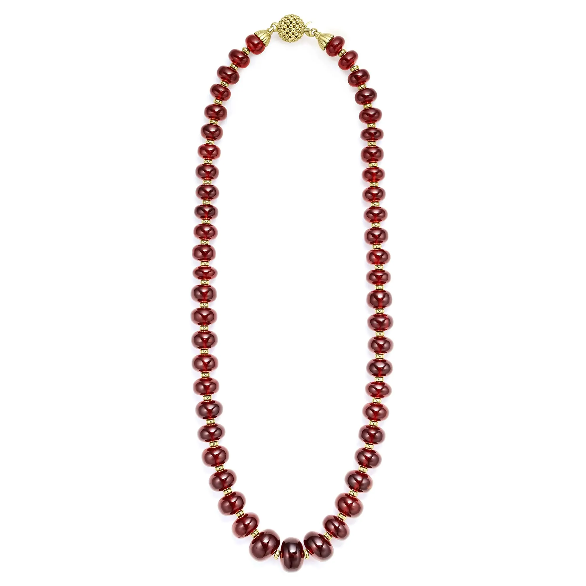 Studio 18K Gold and Garnet Beaded Necklace sold by LAGOS
