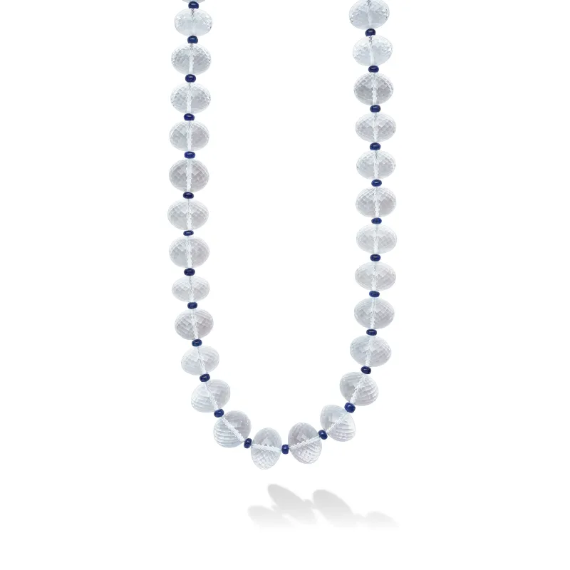 18K White Topaz and Sapphire Necklace sold by LAGOS