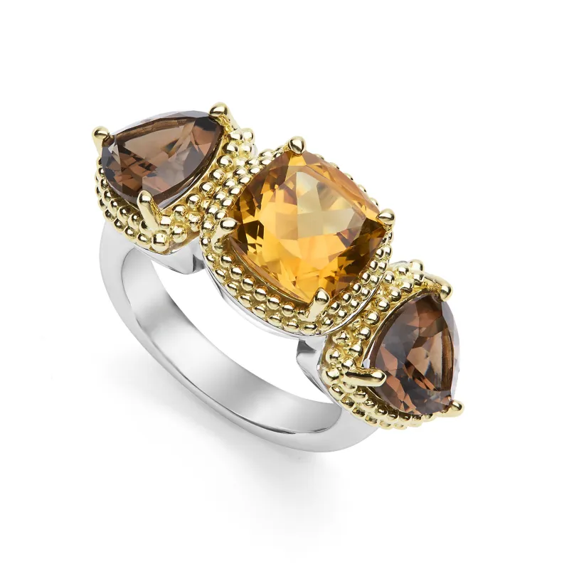 Studio 18K Smokey Quartz and Citrine Ring sold by LAGOS