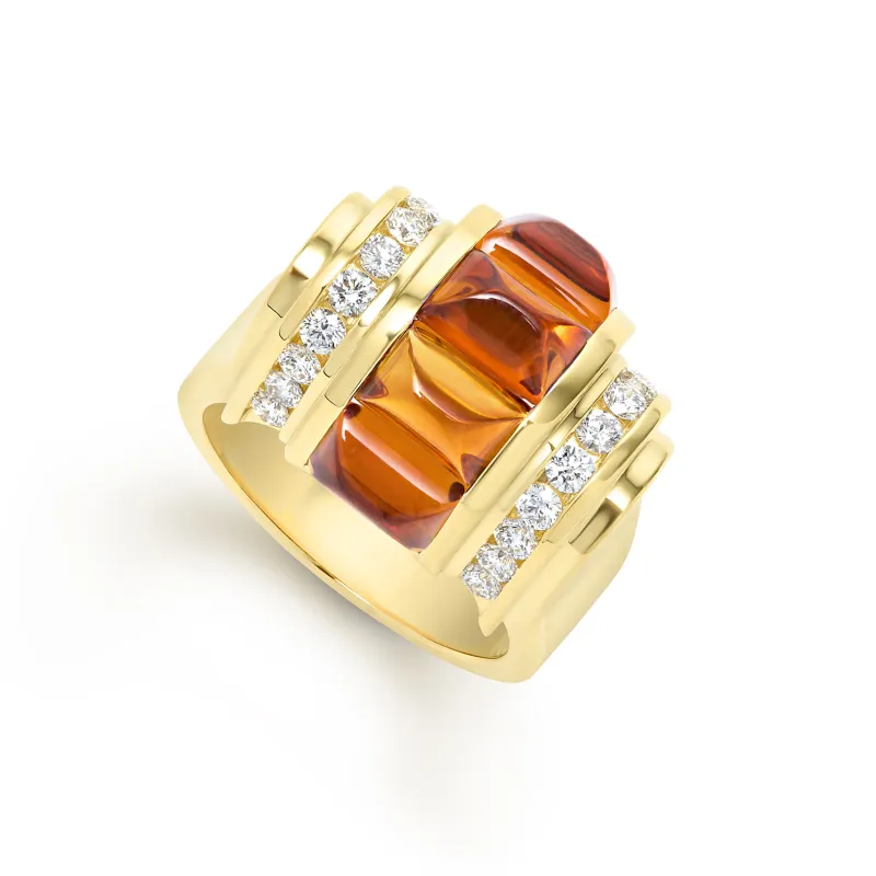 Studio 18K Gold Citrine and Diamond Ring sold by LAGOS