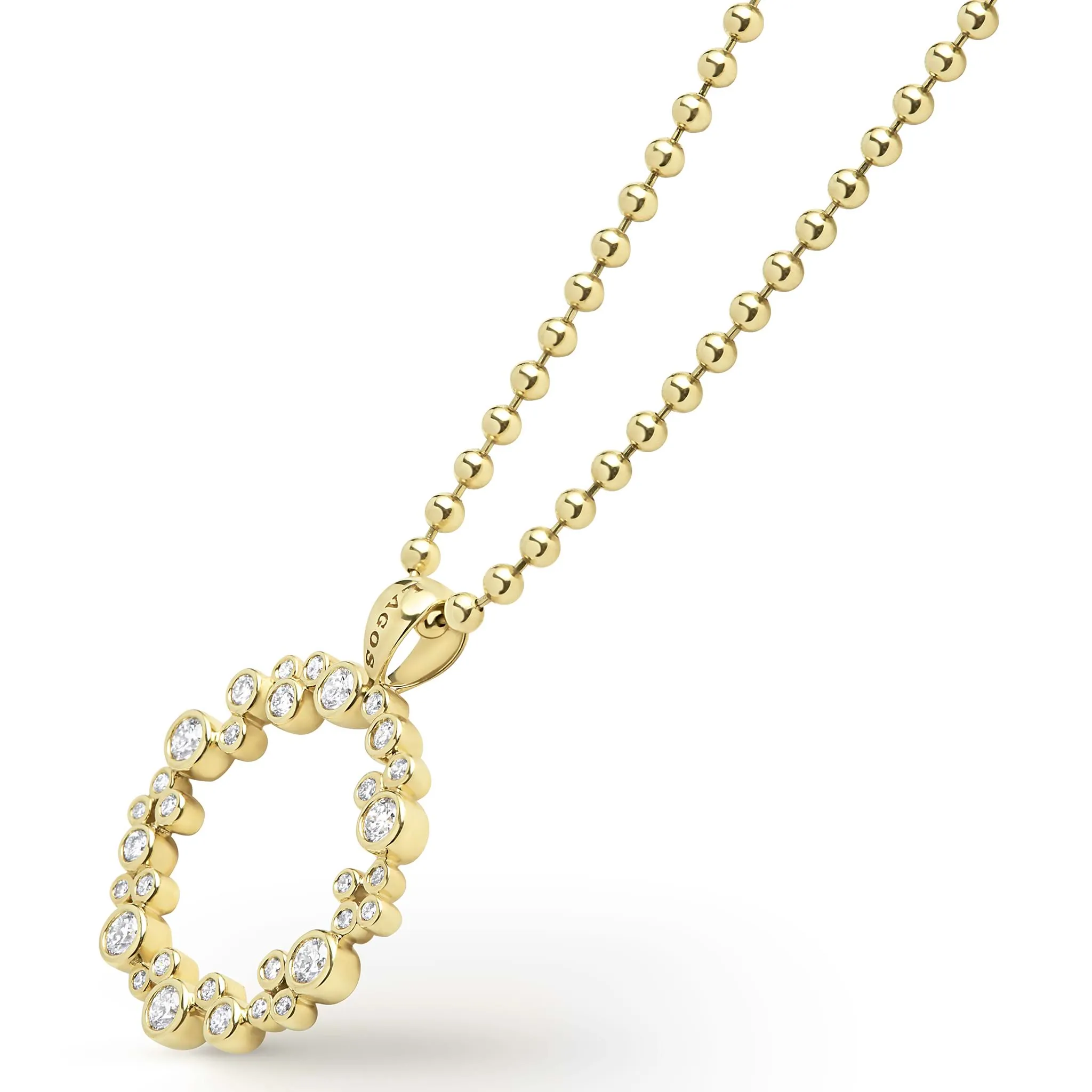18K Gold Diamond Small Circle Pendant Necklace (Studio) sold by LAGOS product image thumbnail 4