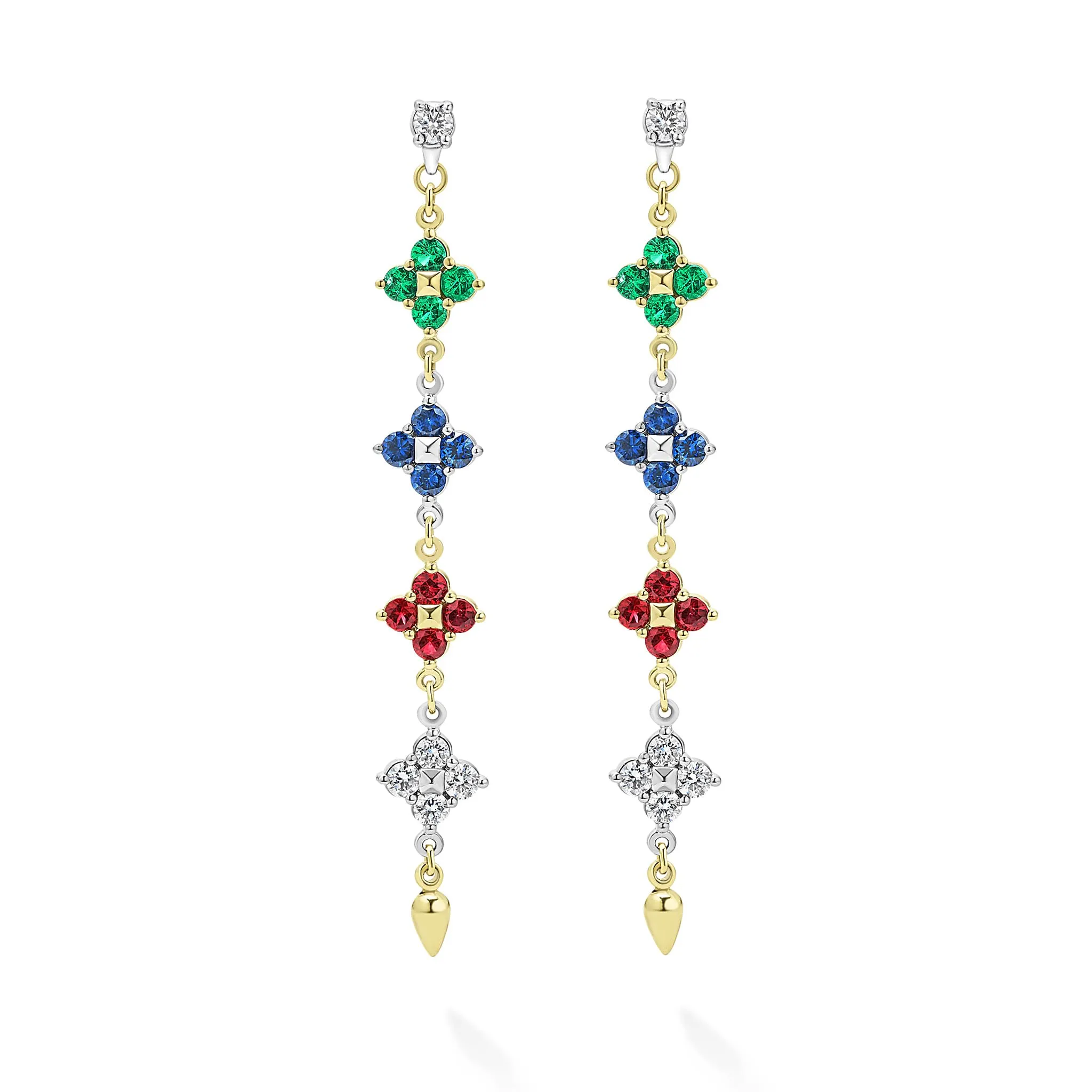 Studio 18K Gold Gemstone and Diamond Drop Earrings sold by LAGOS product image thumbnail 2