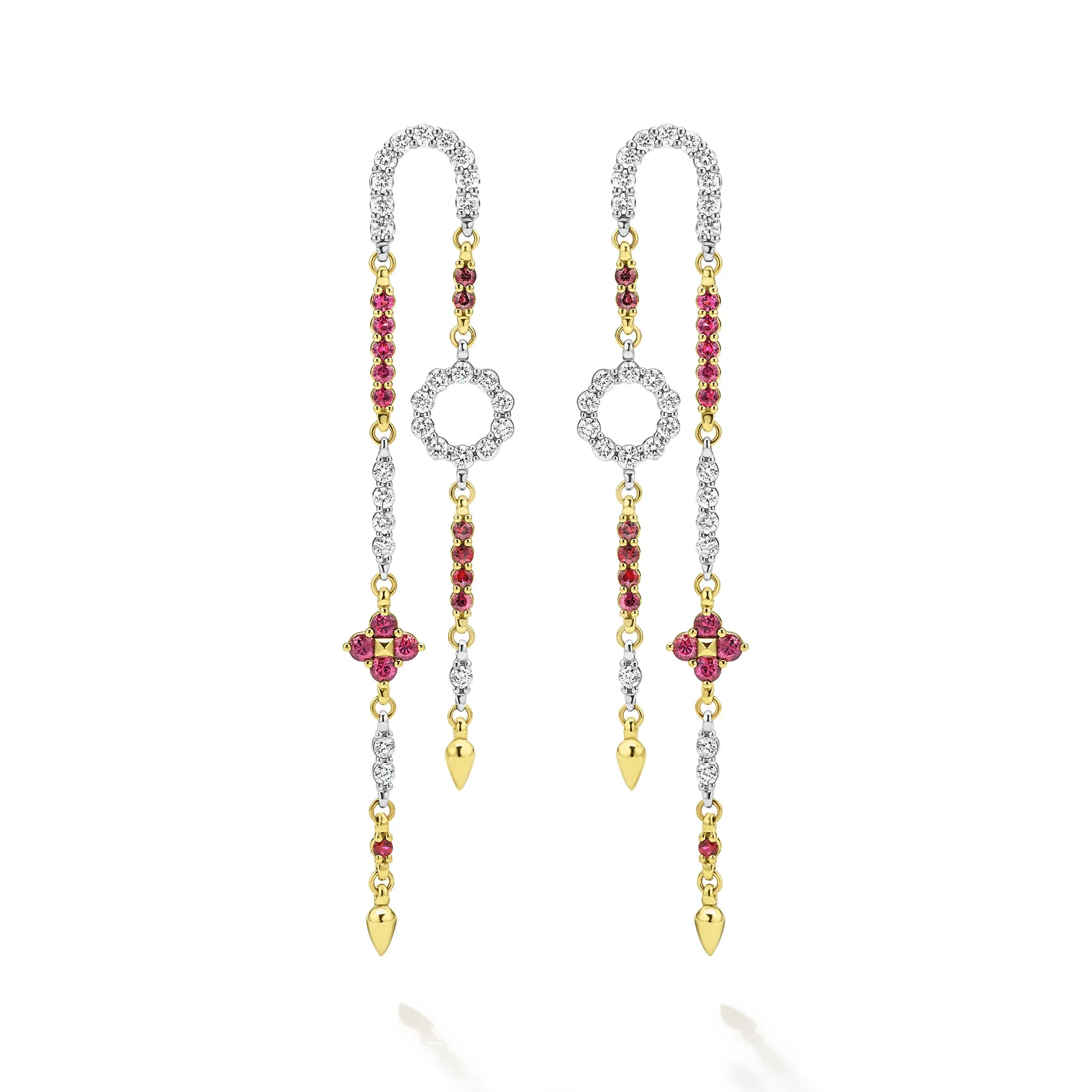 Studio 18K Diamond Ruby Floral Drop Earrings sold by LAGOS product image thumbnail 2