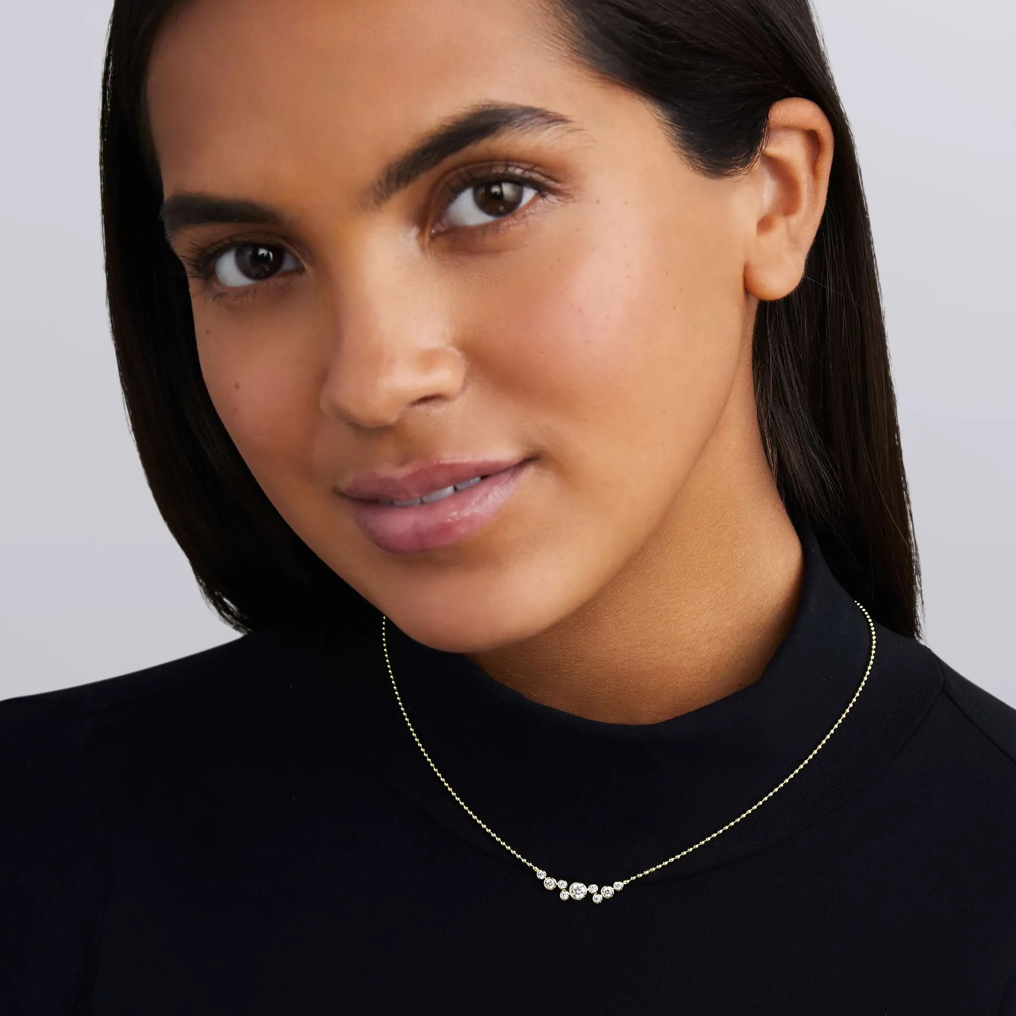 18K Gold Nine Cluster Diamond Necklace (Studio) sold by LAGOS product image thumbnail 2