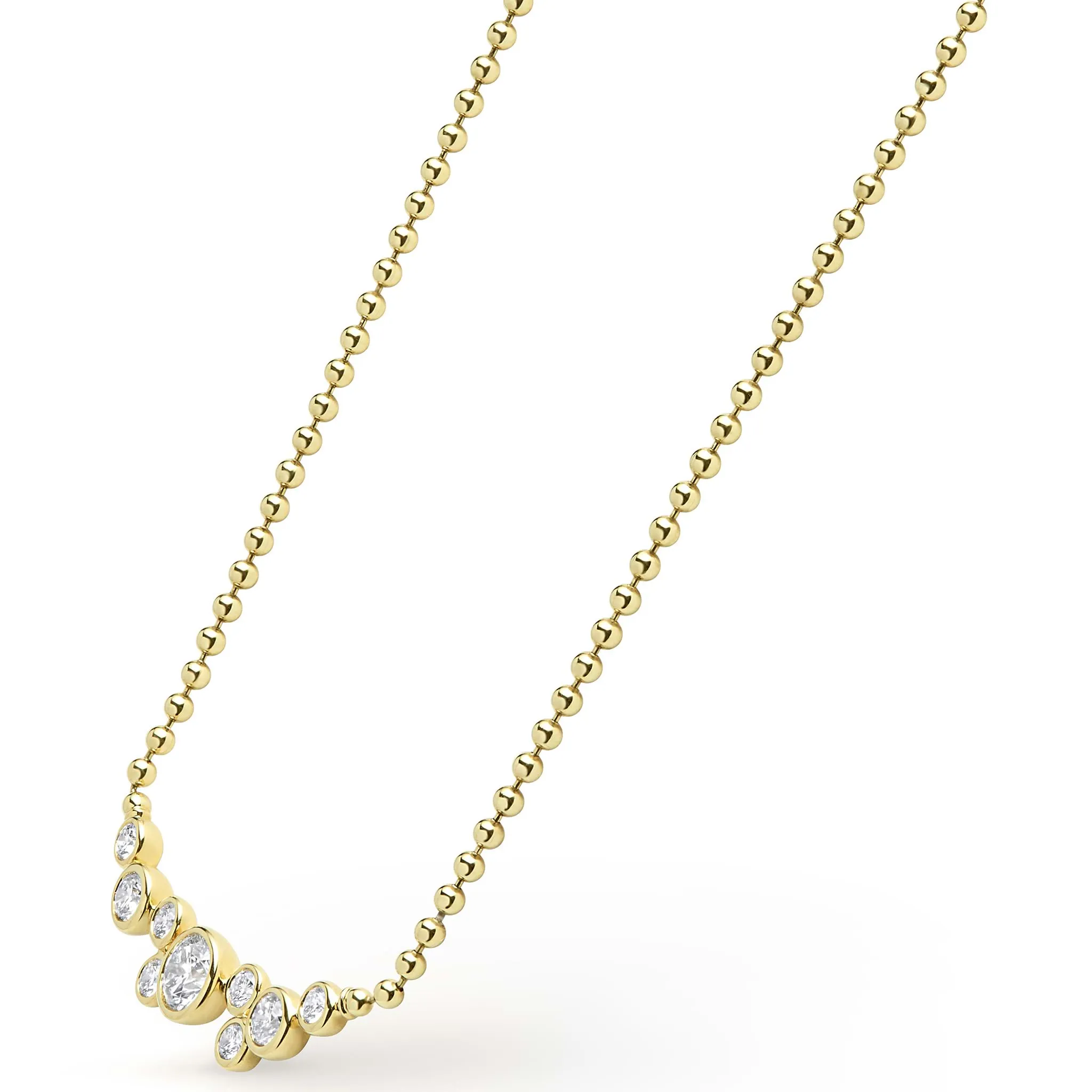 18K Gold Nine Cluster Diamond Necklace (Studio) sold by LAGOS product image thumbnail 4