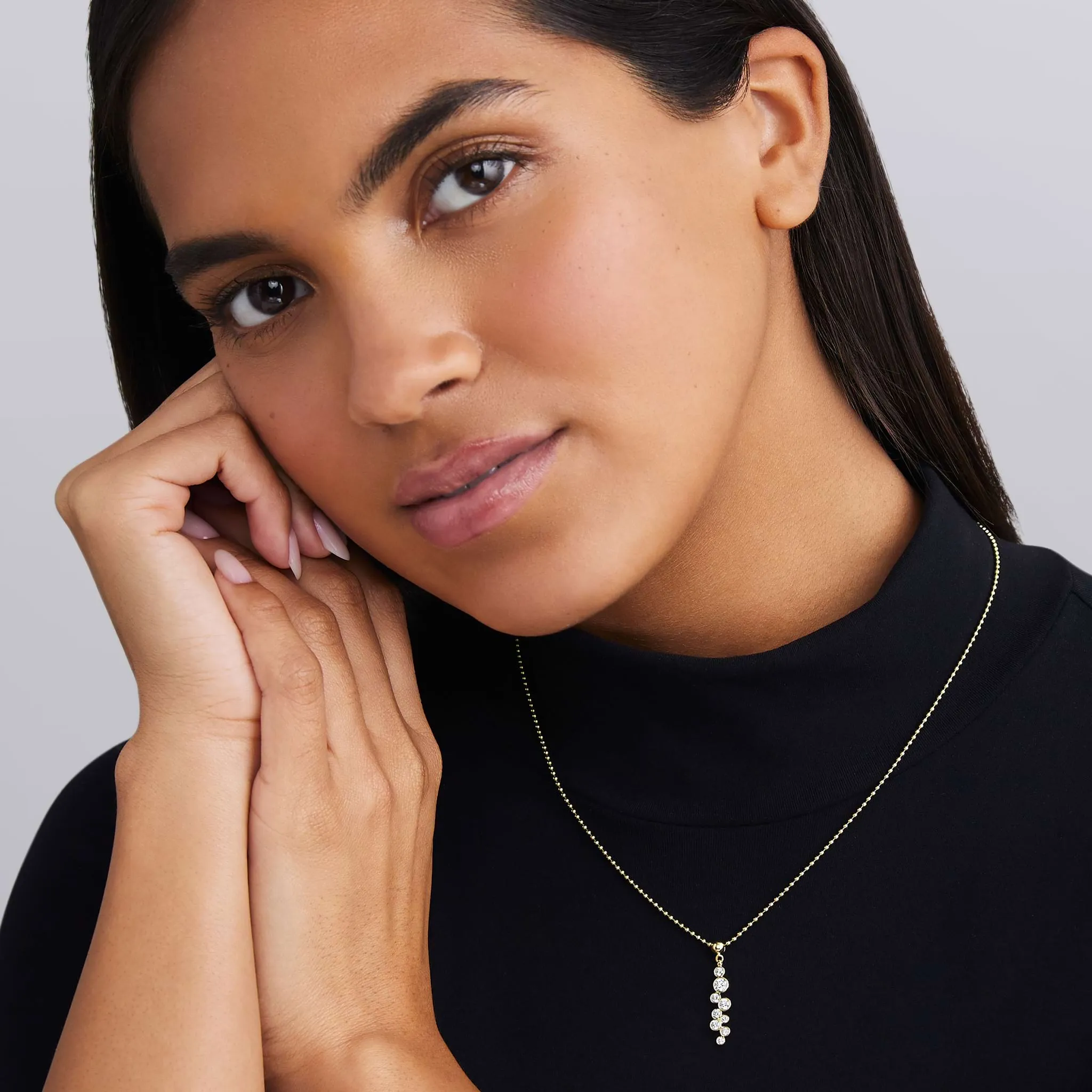 18K Gold Nine Diamond Linear Necklace (Studio) sold by LAGOS product image thumbnail 2