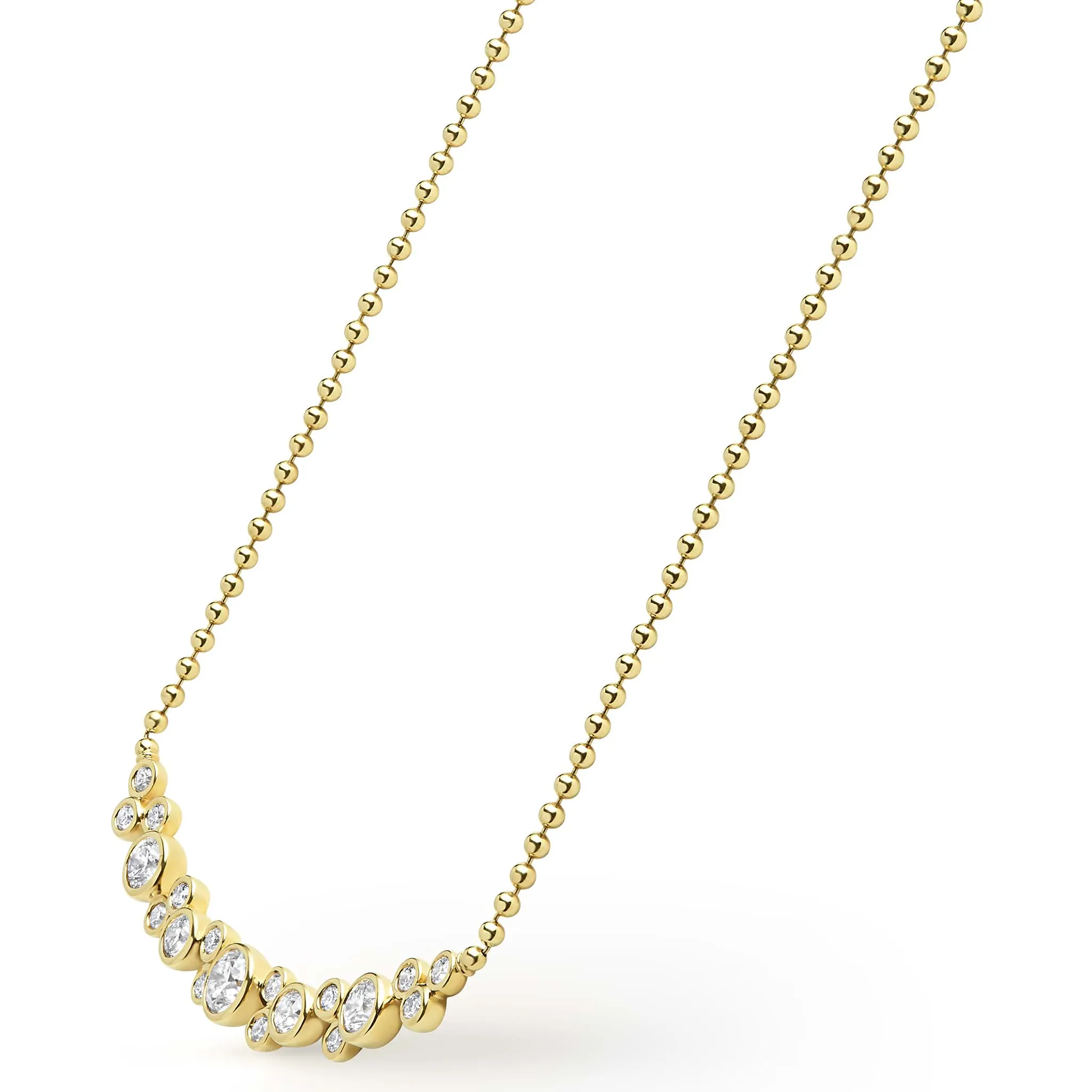 18K Gold Nineteen Cluster Diamond Necklace (Studio) sold by LAGOS product image thumbnail 4