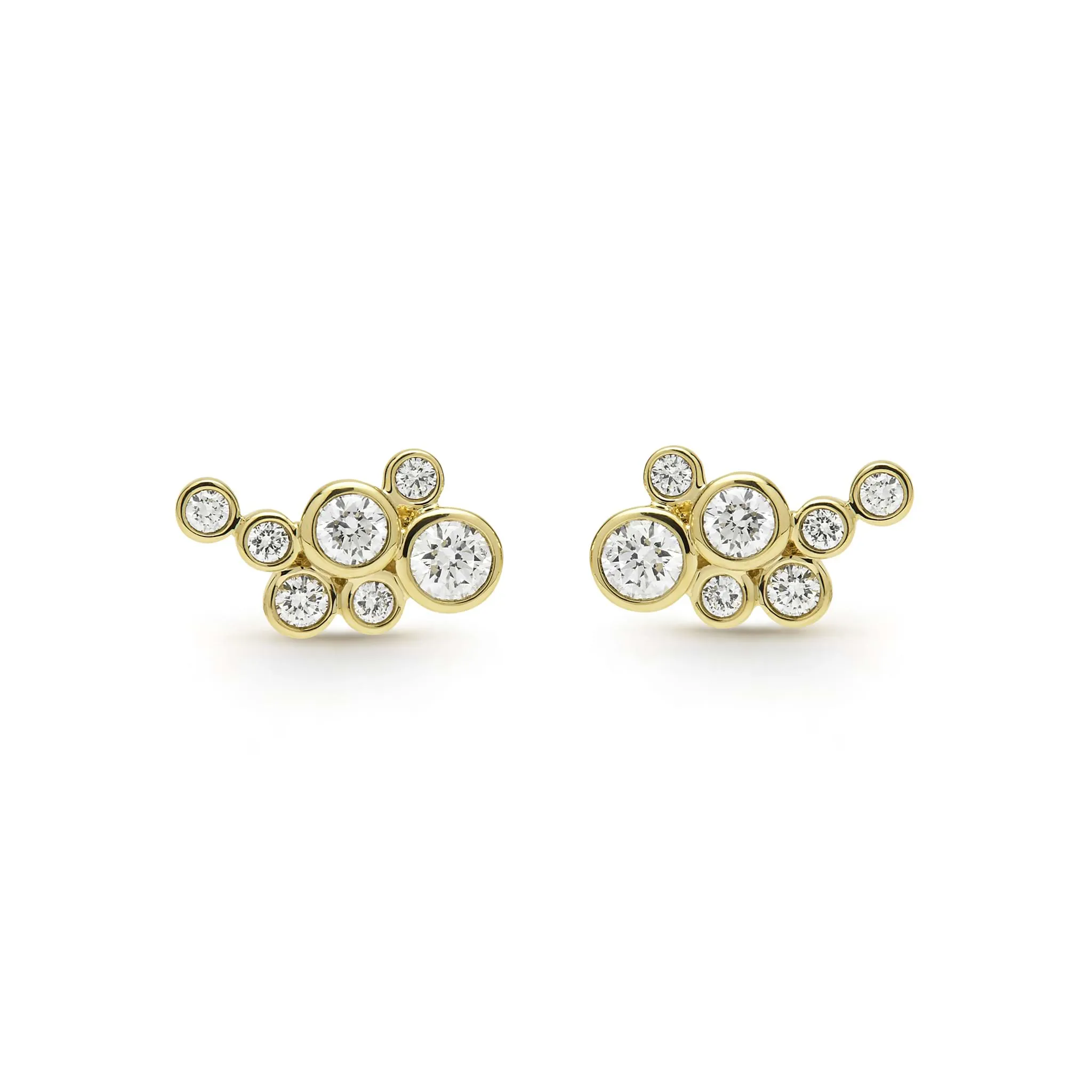 18K Gold Seven Diamond Cluster Stud Earrings (Studio) sold by LAGOS product image thumbnail 3