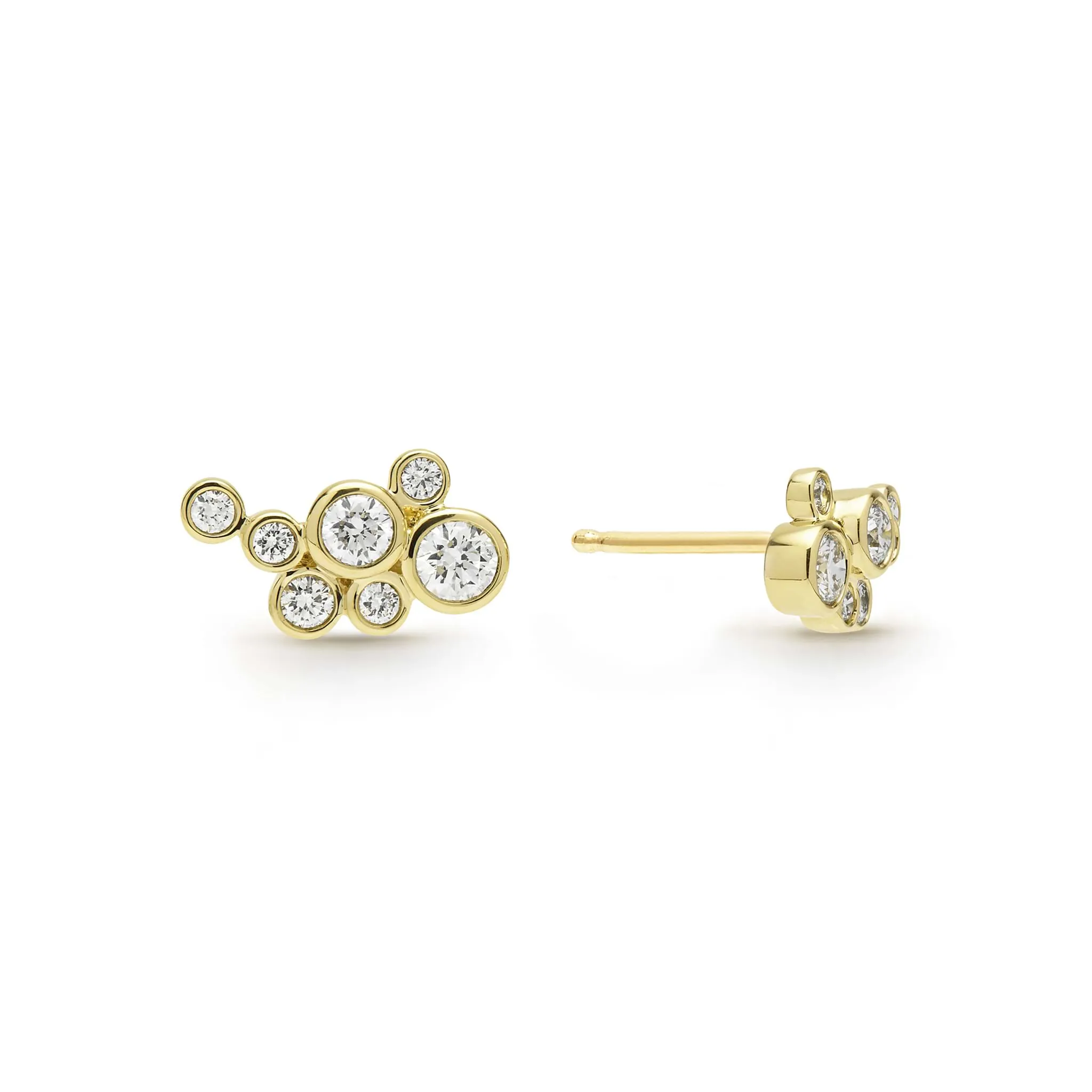 18K Gold Seven Diamond Cluster Stud Earrings (Studio) sold by LAGOS product image thumbnail 4