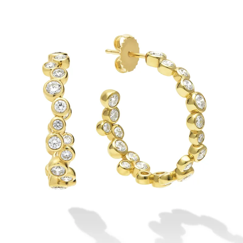 18K Gold Diamond Hoop Earrings (Studio) sold by LAGOS