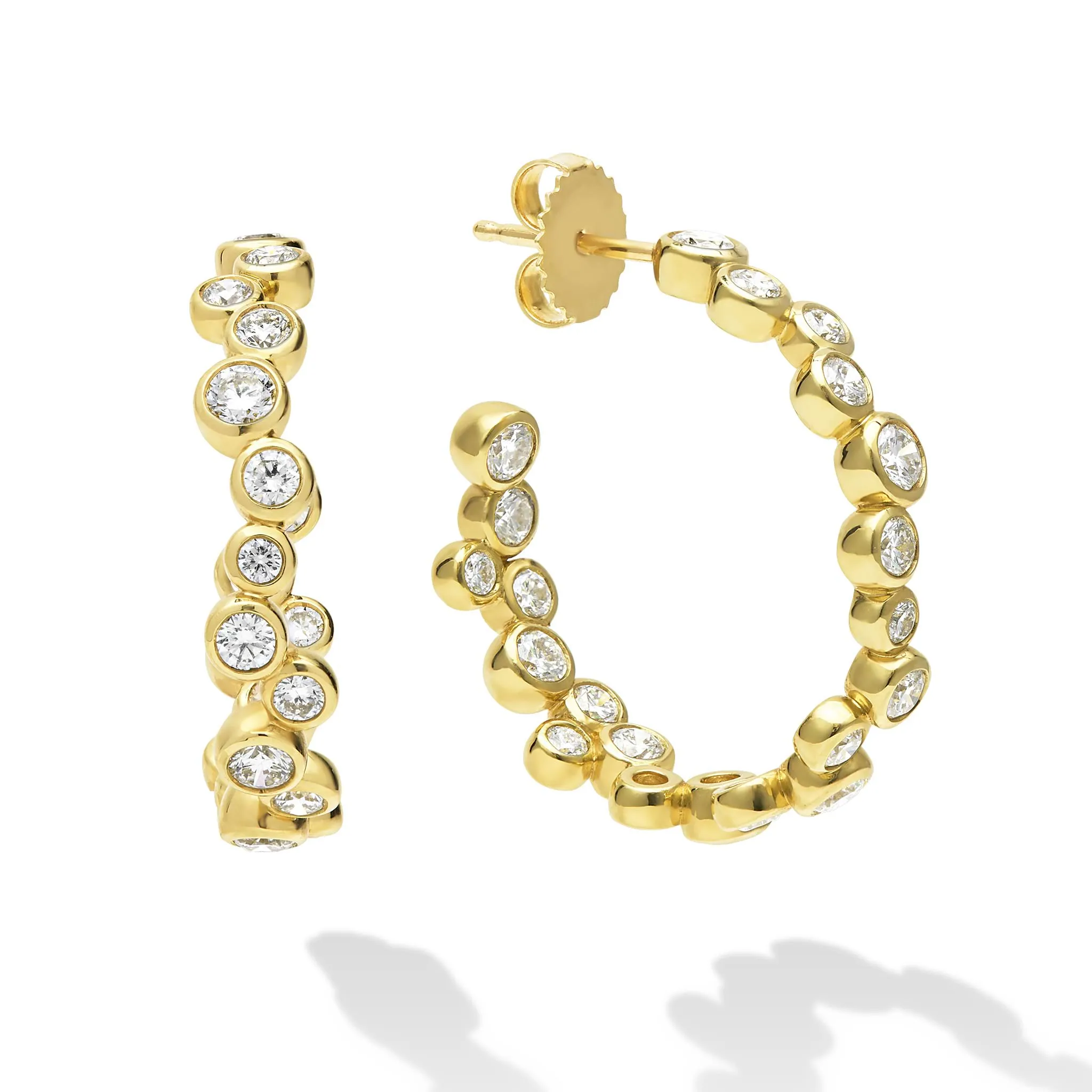 18K Gold Diamond Hoop Earrings (Studio) sold by LAGOS
