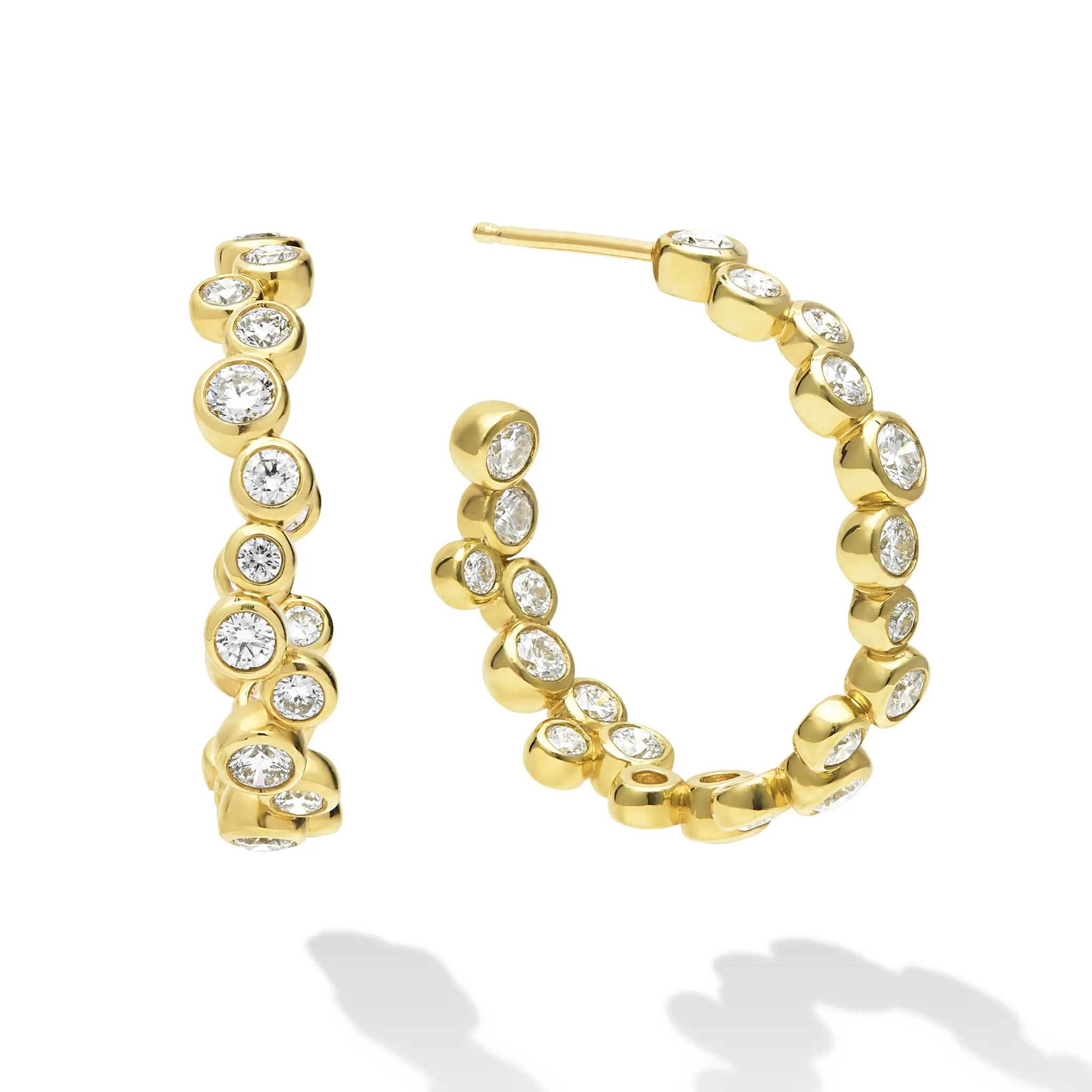 18K Gold Diamond Hoop Earrings (Studio) sold by LAGOS product image thumbnail 4