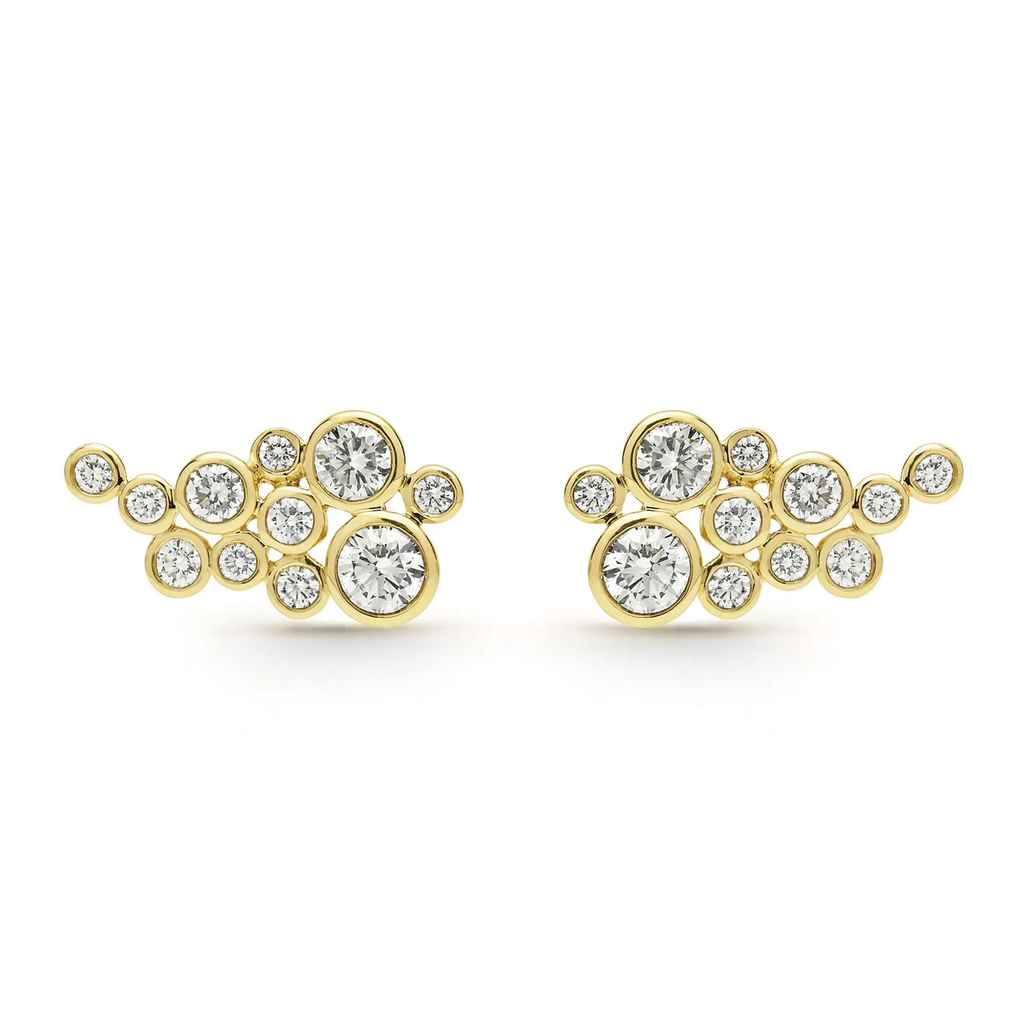18K Gold Eleven Diamond Cluster Studs (Studio) sold by LAGOS product image thumbnail 3