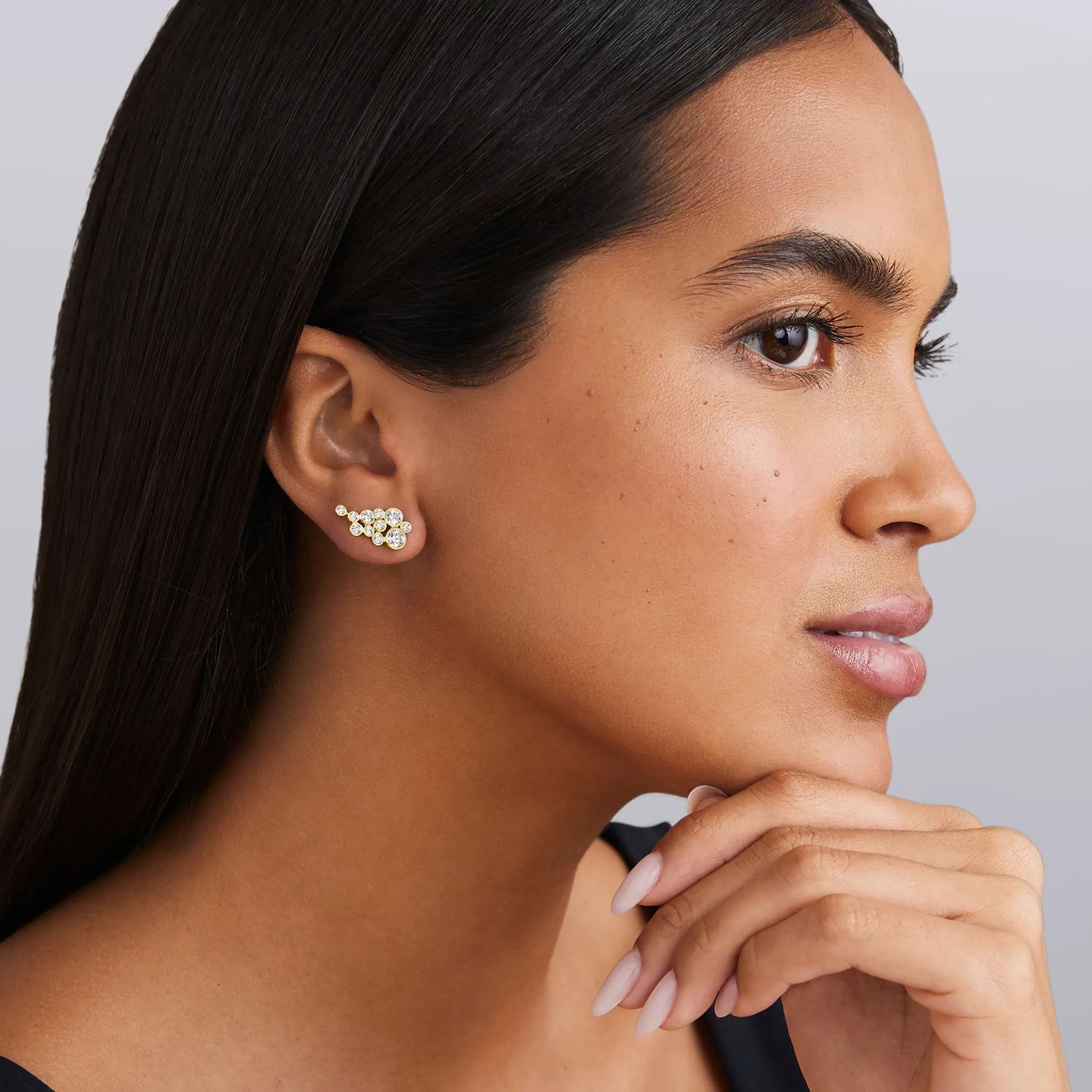 18K Gold Eleven Diamond Cluster Studs (Studio) sold by LAGOS product image thumbnail 2