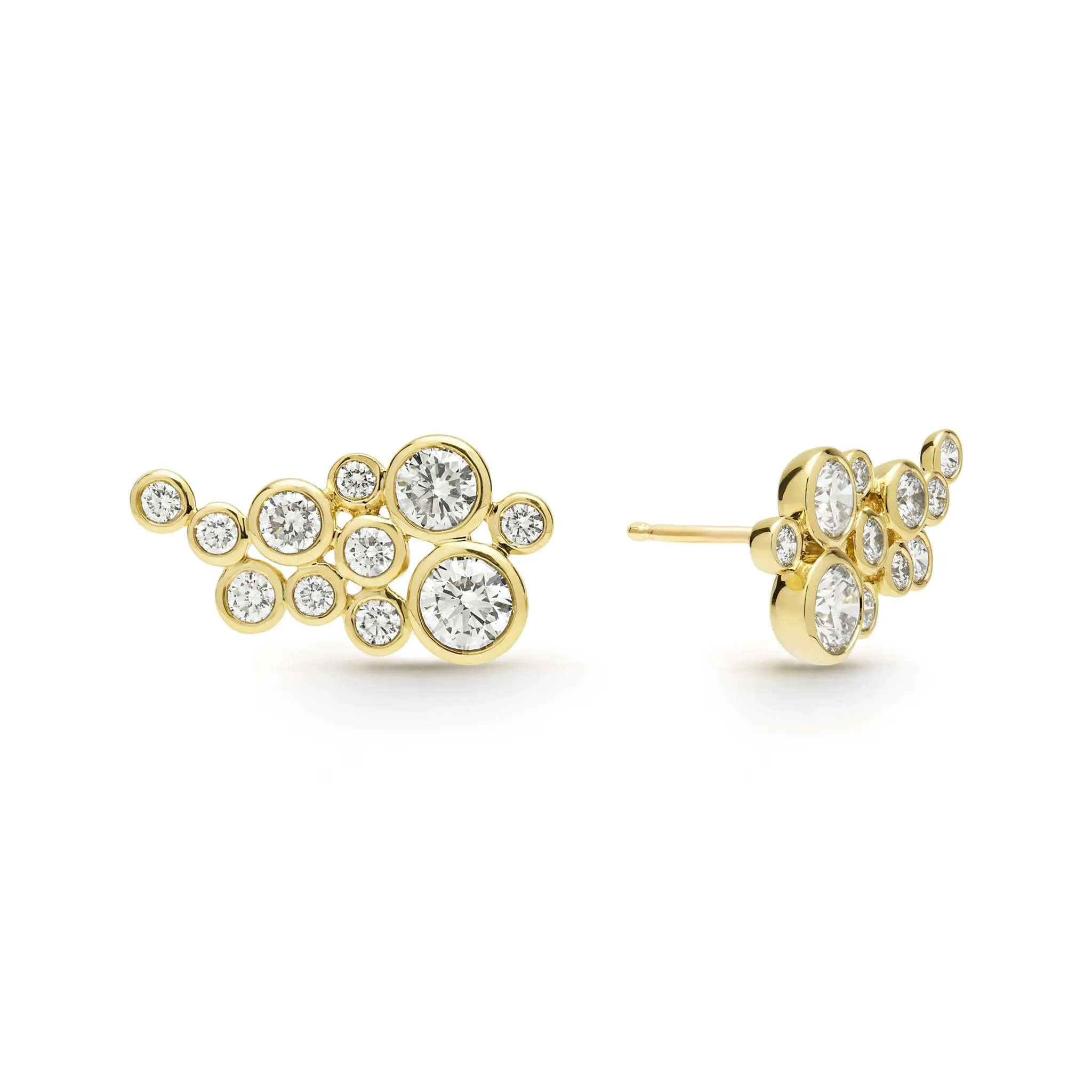18K Gold Eleven Diamond Cluster Studs (Studio) sold by LAGOS product image thumbnail 4