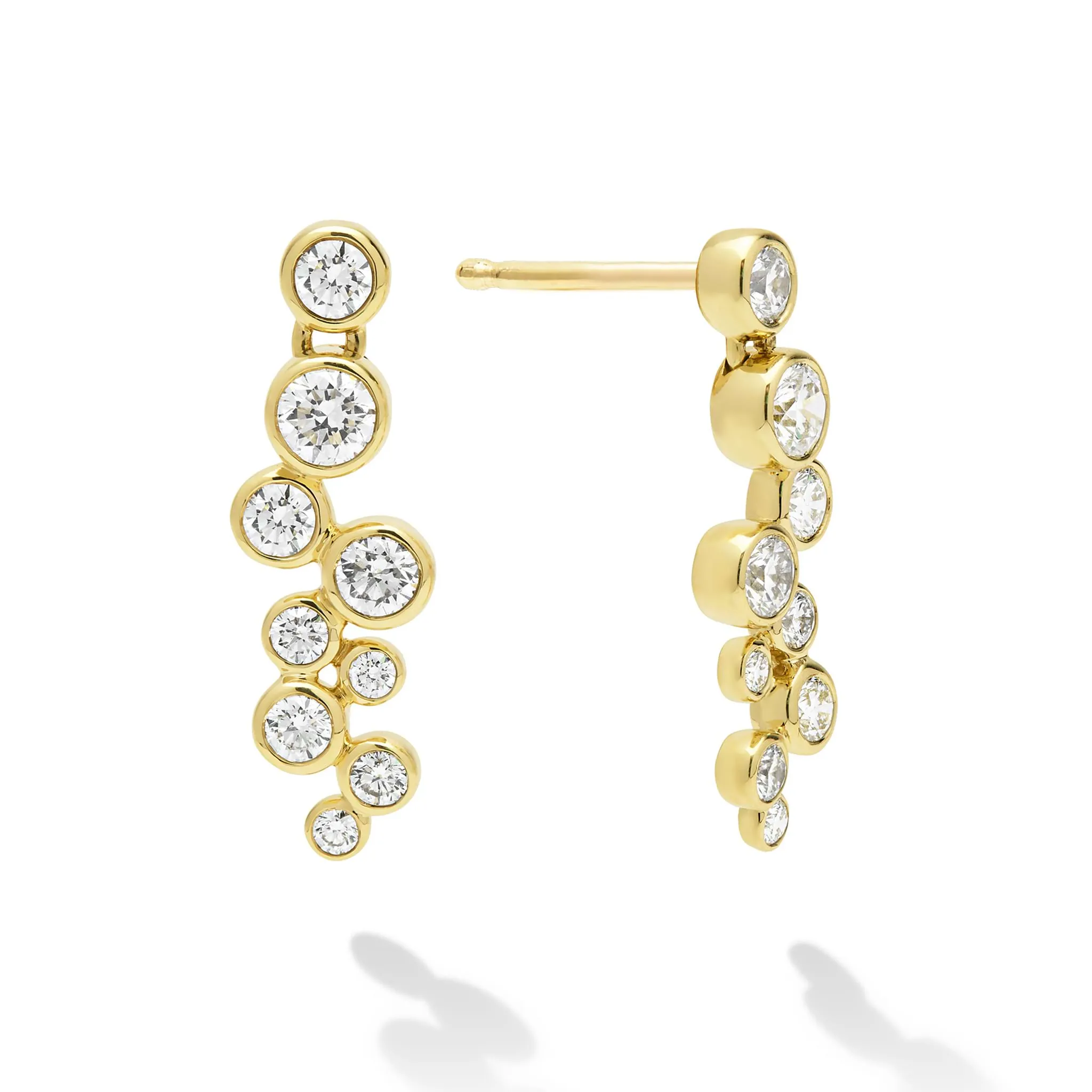 18K Gold Nine Diamond Linear Earrings (Studio) sold by LAGOS product image thumbnail 4