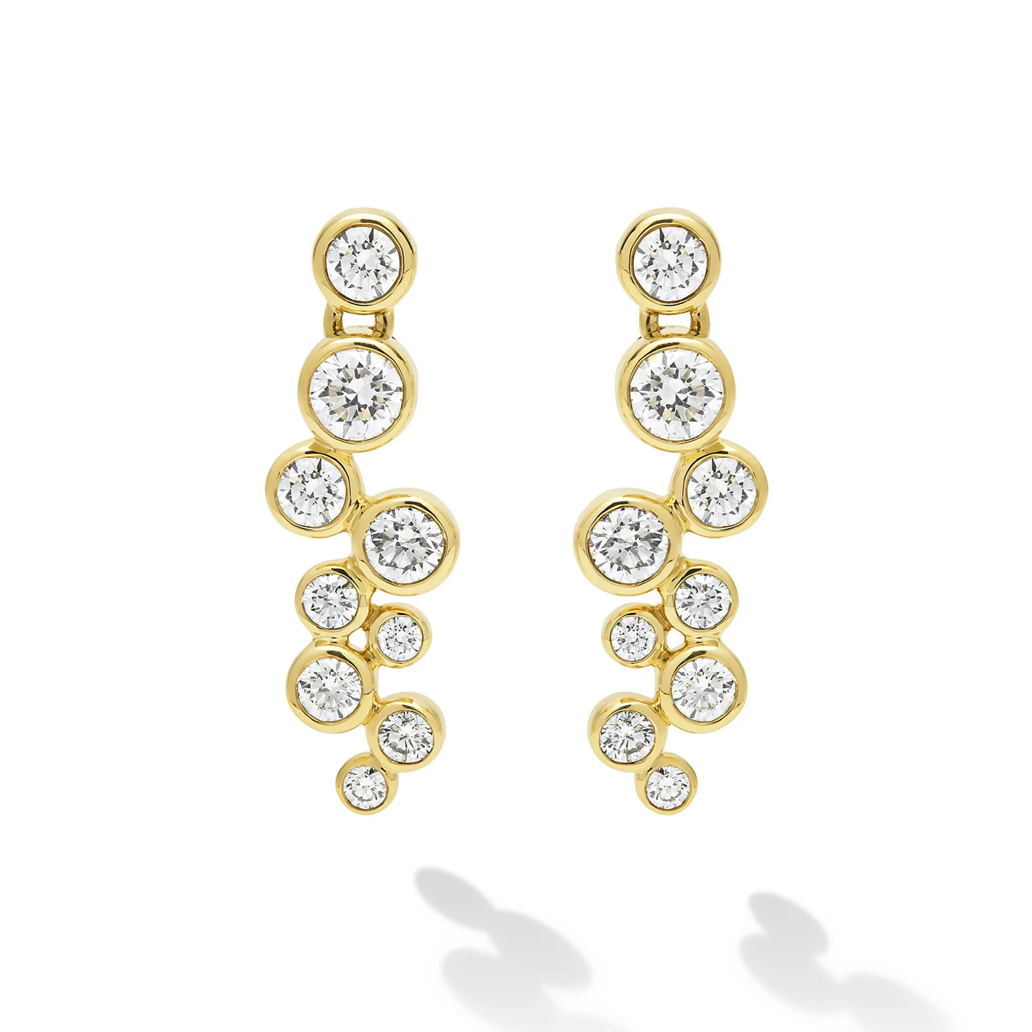 18K Gold Nine Diamond Linear Earrings (Studio) sold by LAGOS product image thumbnail 3