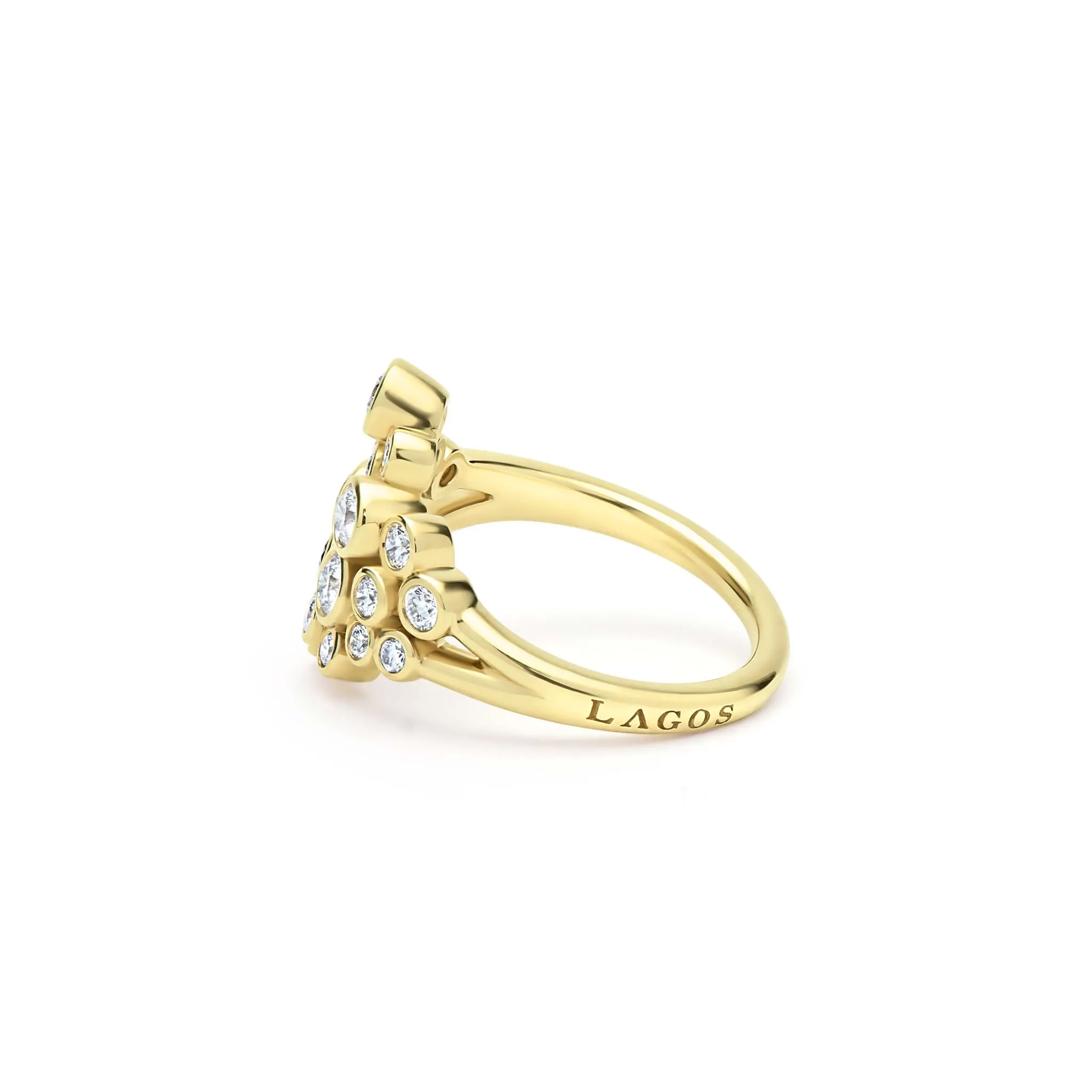 18K Gold Diamond Large Cluster Ring (Studio) sold by LAGOS product image thumbnail 4