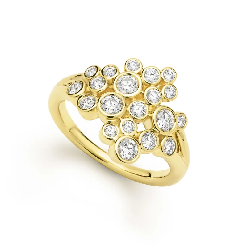 18K Gold Diamond Large Cluster Ring (Studio) sold by LAGOS