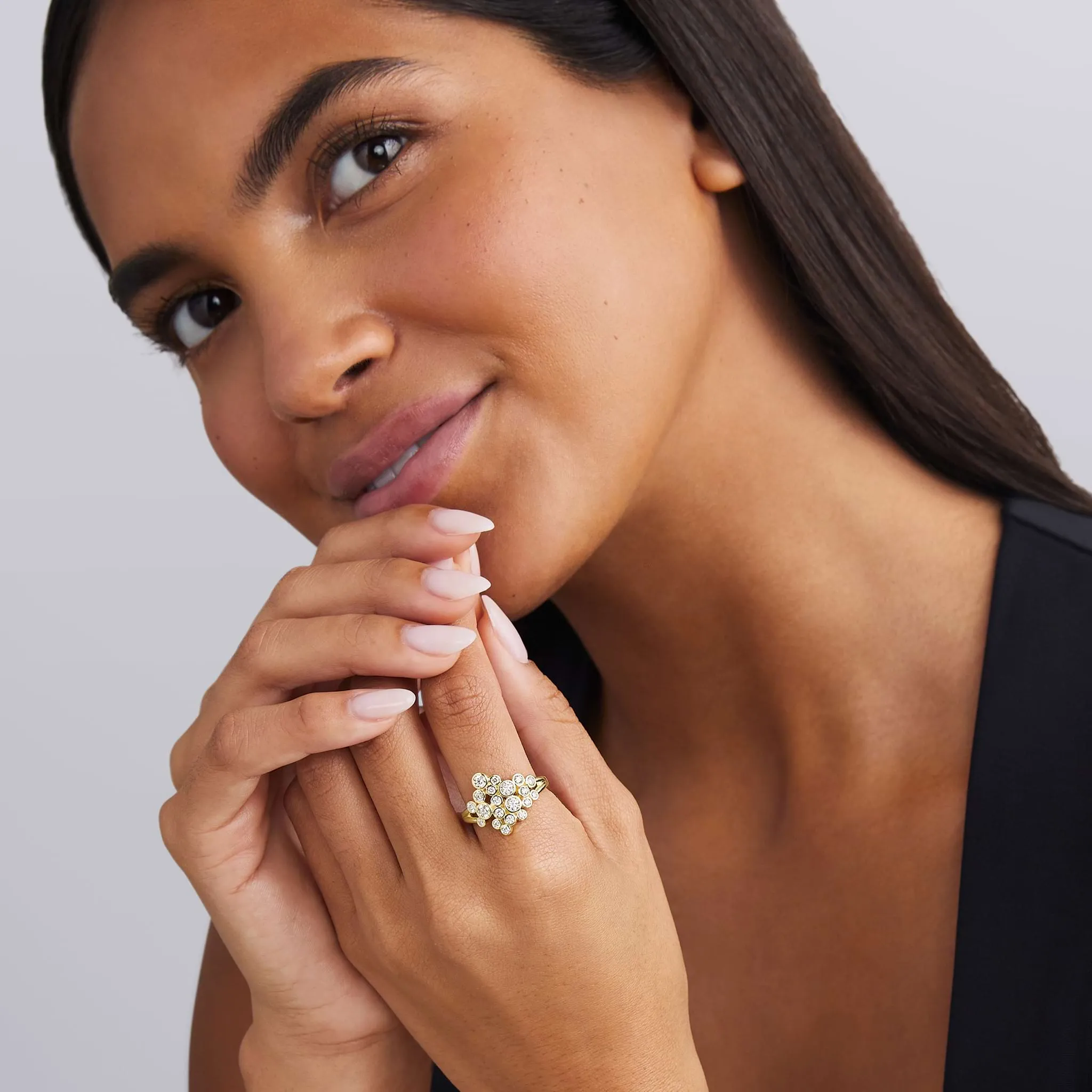 18K Gold Diamond Large Cluster Ring (Studio) sold by LAGOS product image thumbnail 2