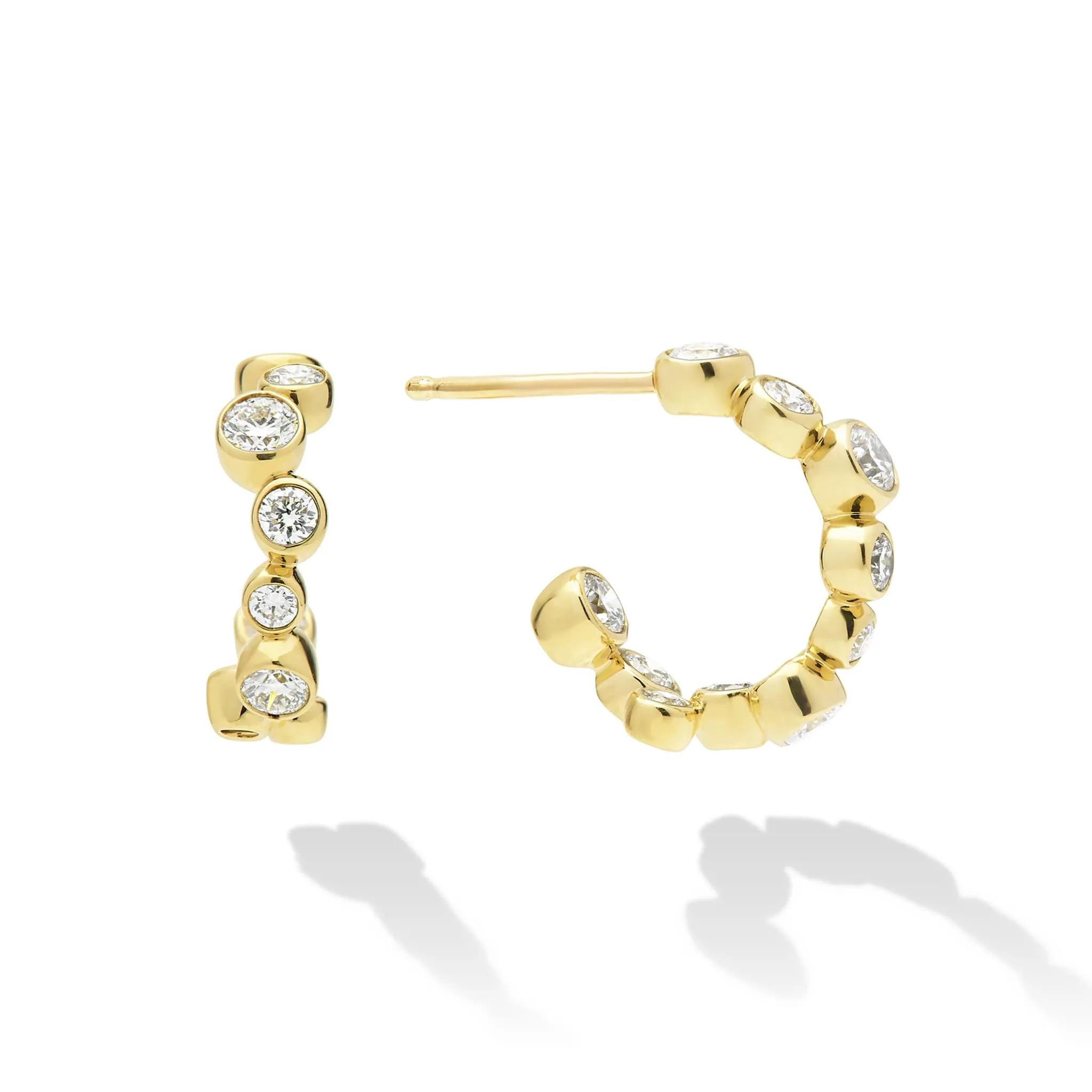 18K Gold Diamond Huggie Earrings (studio) sold by LAGOS product image thumbnail 4