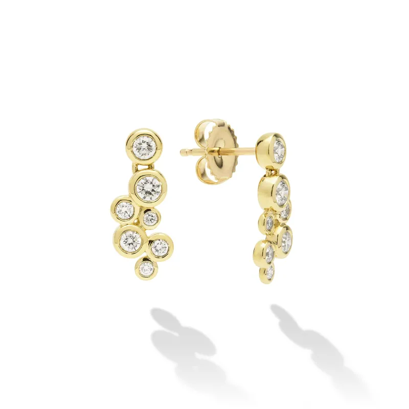 18K Gold Seven Diamond Linear Stud Earrings (Studio) sold by LAGOS