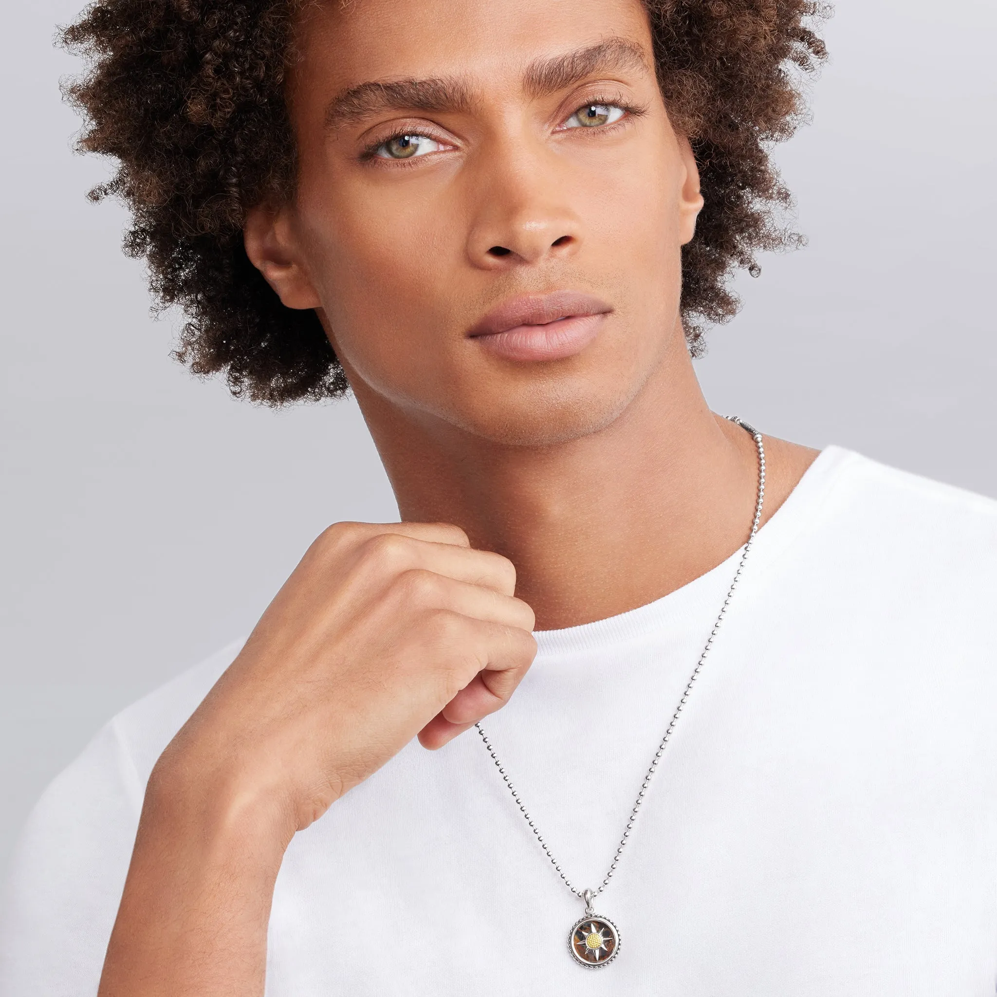 Anthem Small Two-Tone Pietersite Circle Burst Amulet sold by LAGOS product image thumbnail 2