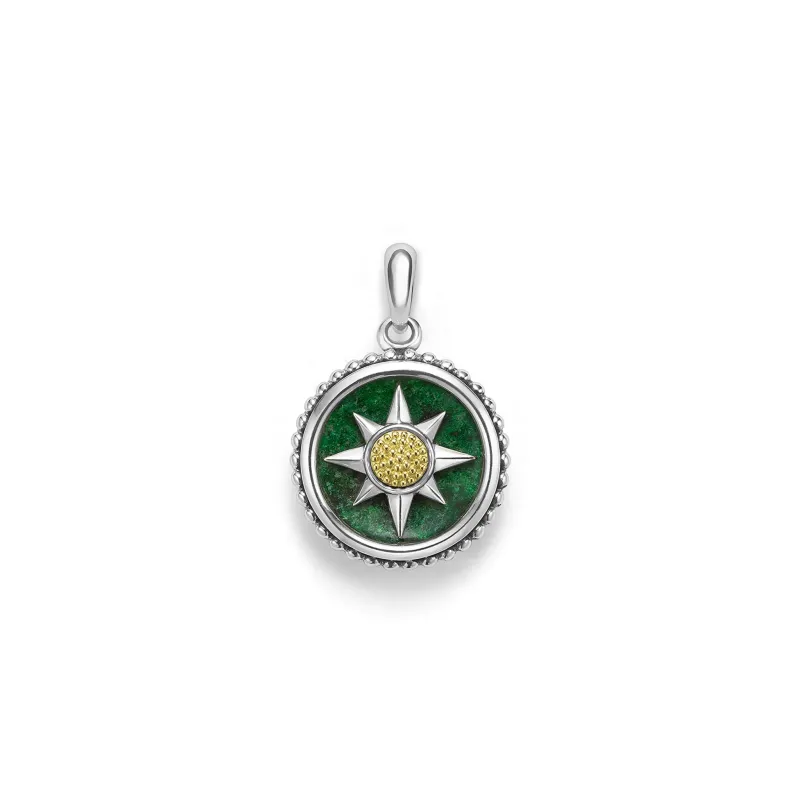 Anthem Small Two-Tone Jade Circle Burst Amulet sold by LAGOS