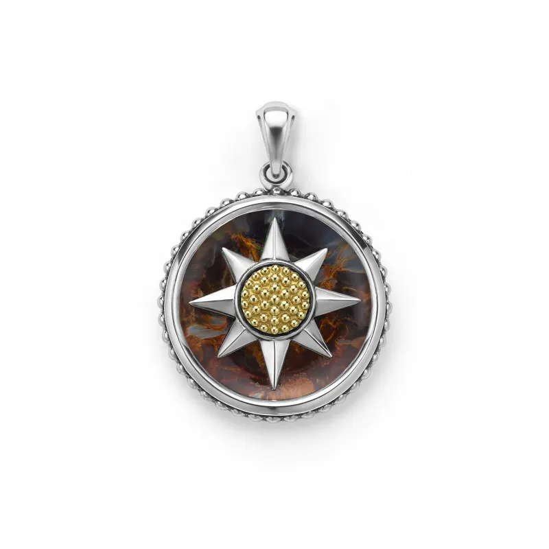 Anthem Two-Tone Pietersite Circle Burst Amulet sold by LAGOS