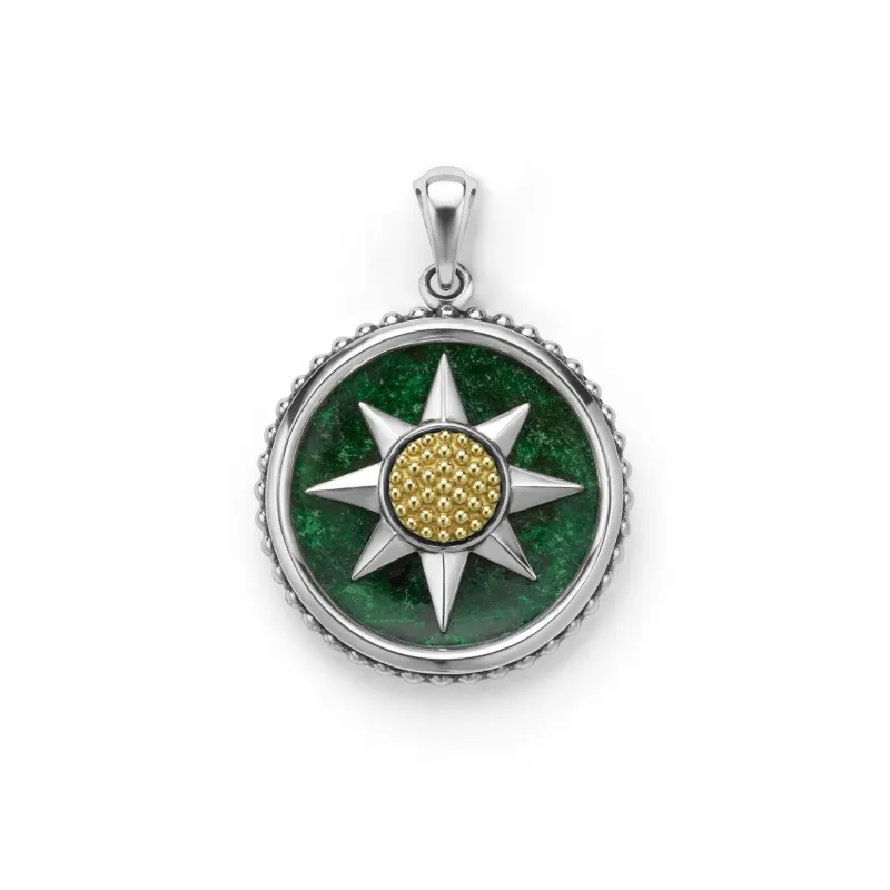 Anthem Two-Tone Jade Circle Burst Amulet sold by LAGOS