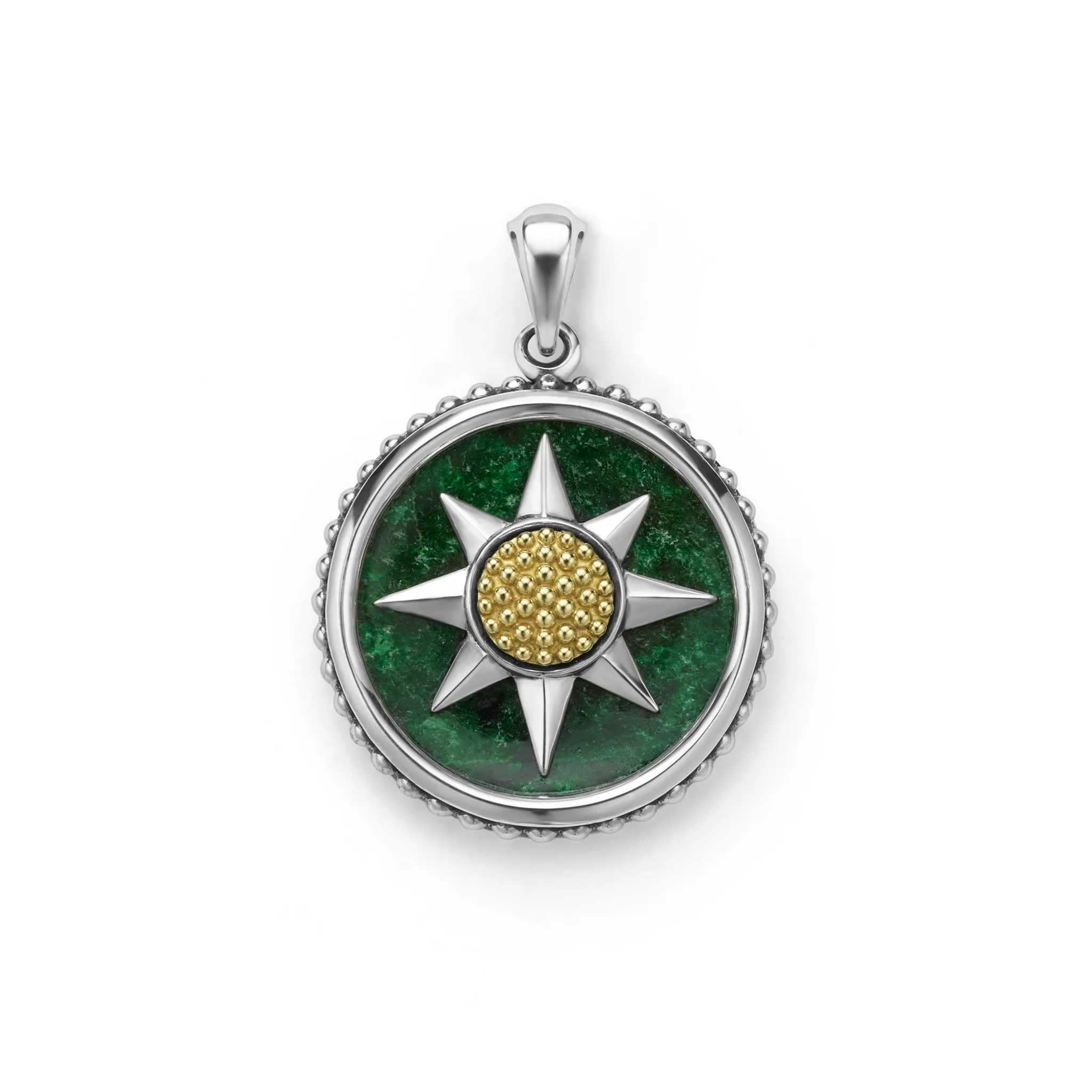 Anthem Two-Tone Jade Circle Burst Amulet sold by LAGOS
